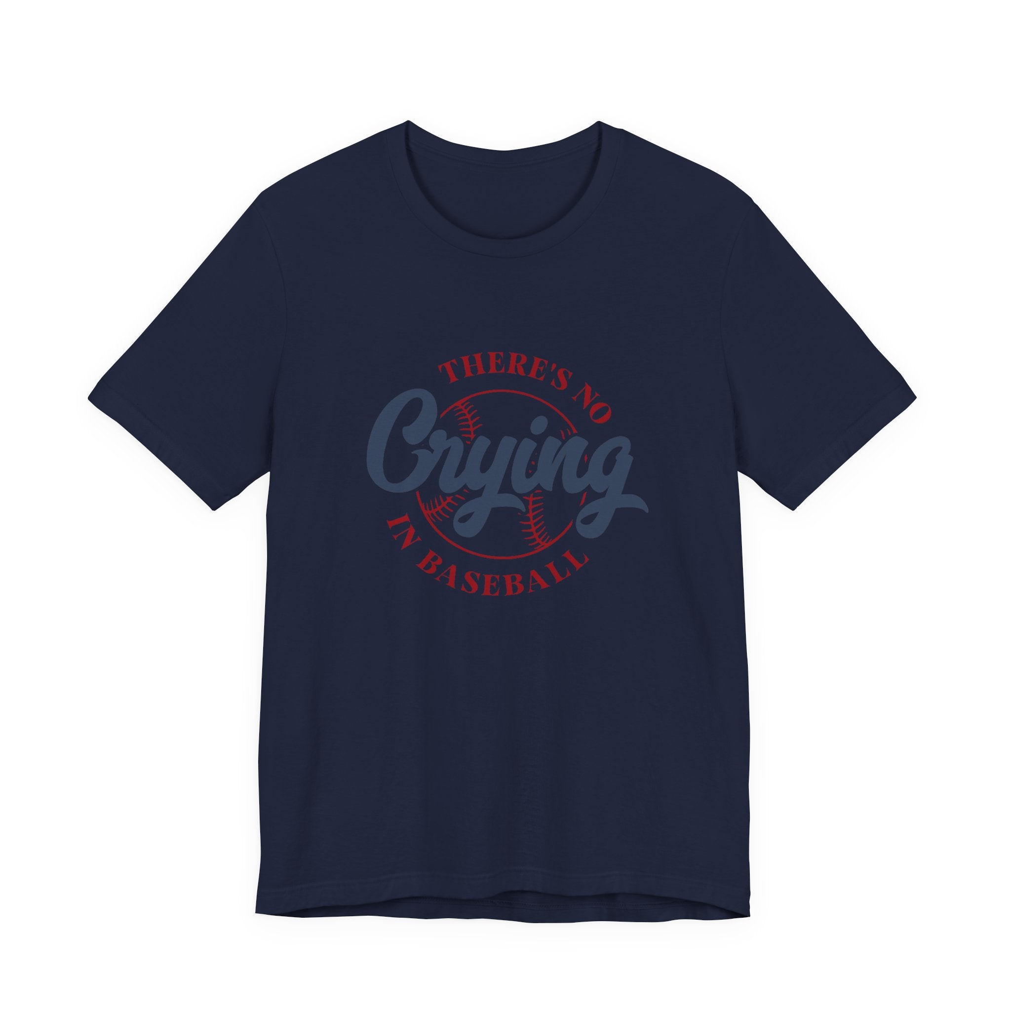 Baseball tshirt -Theres No Crying In Baseball Tshirt Large Baseball Outline with Crying Text Humor