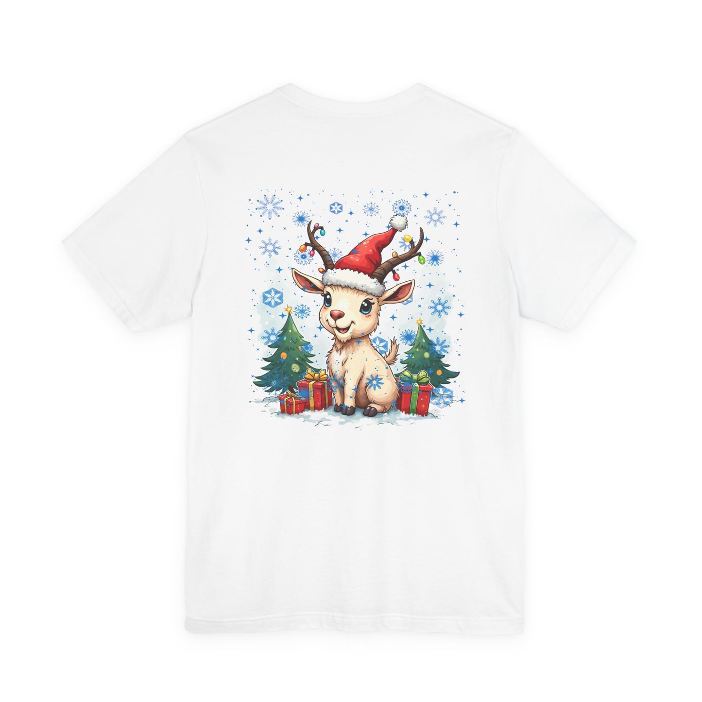 Christmas Goat with Santa Hat and Lights T-Shirt
