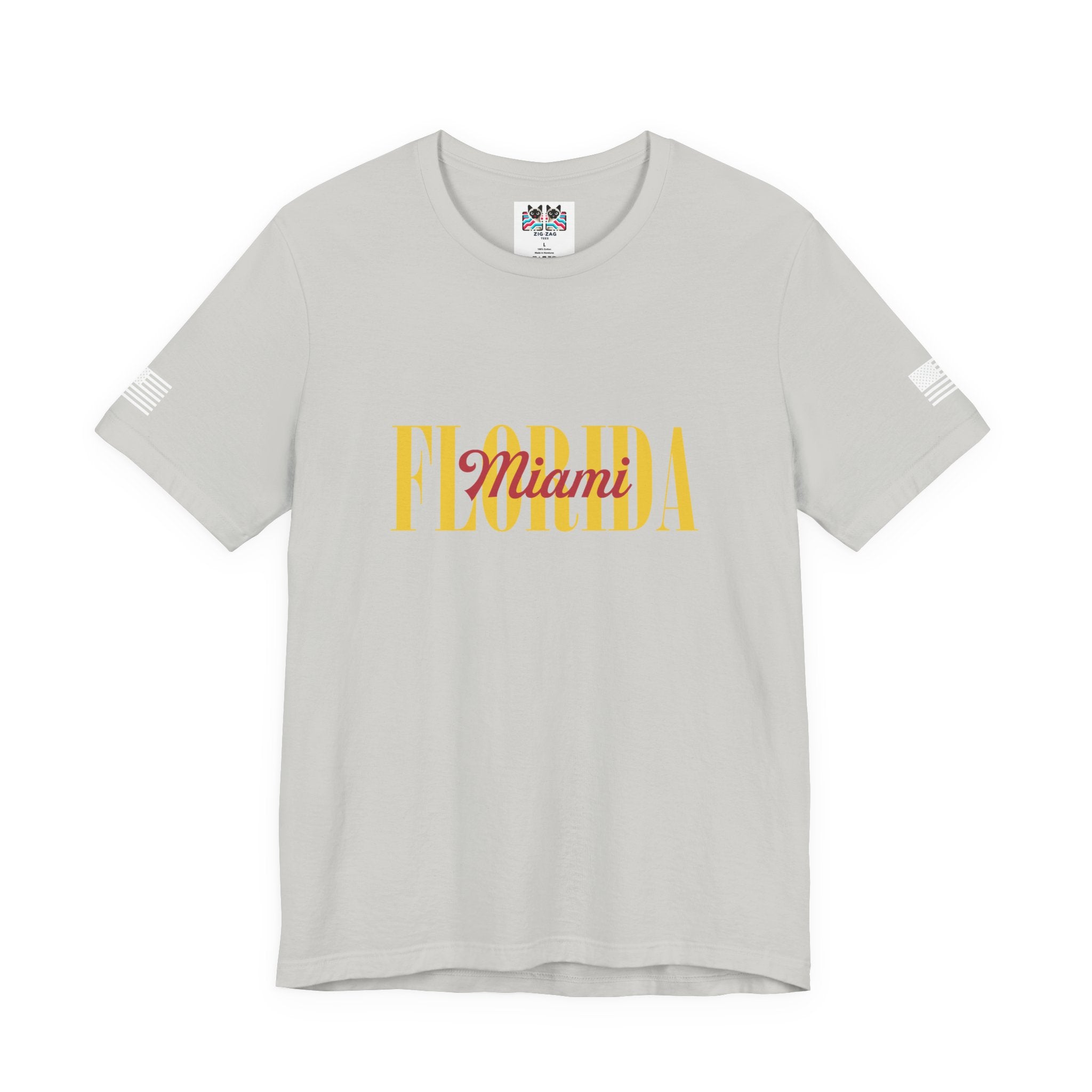 Florida Miami T-Shirt – Bold Layered Gold Typography Graphic Tee
