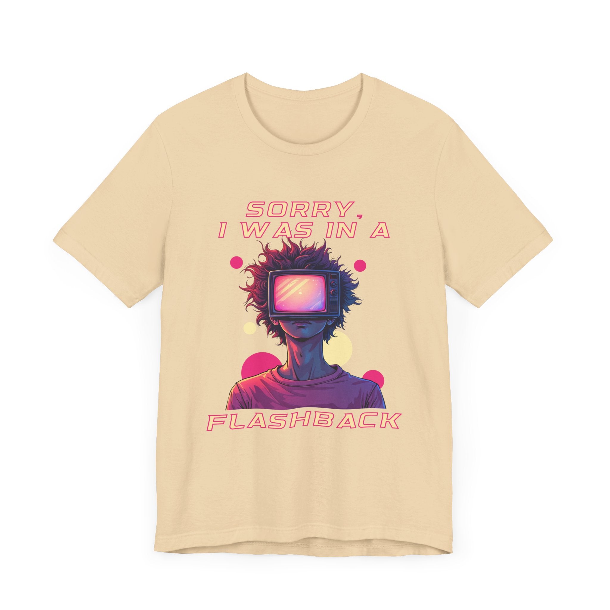 Sorry I Was in a Flashback – Retro TV Head Vintage Aesthetics and Nostalgic Vibes Graphic T-Shirt