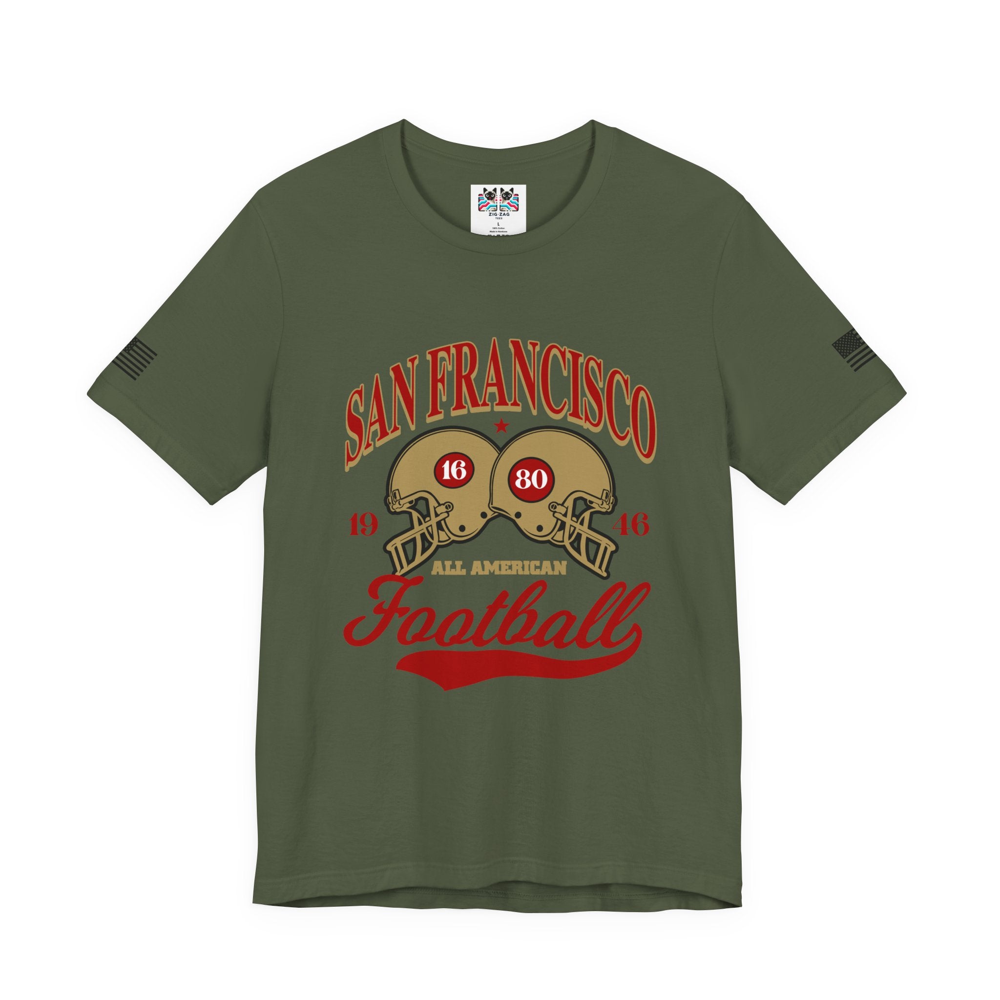 San Francisco Football T-Shirt, All American 1946 Dual Helmet Vintage Tee, SF Bay Area Fan Shirt, Retro Football Gift, Unisex