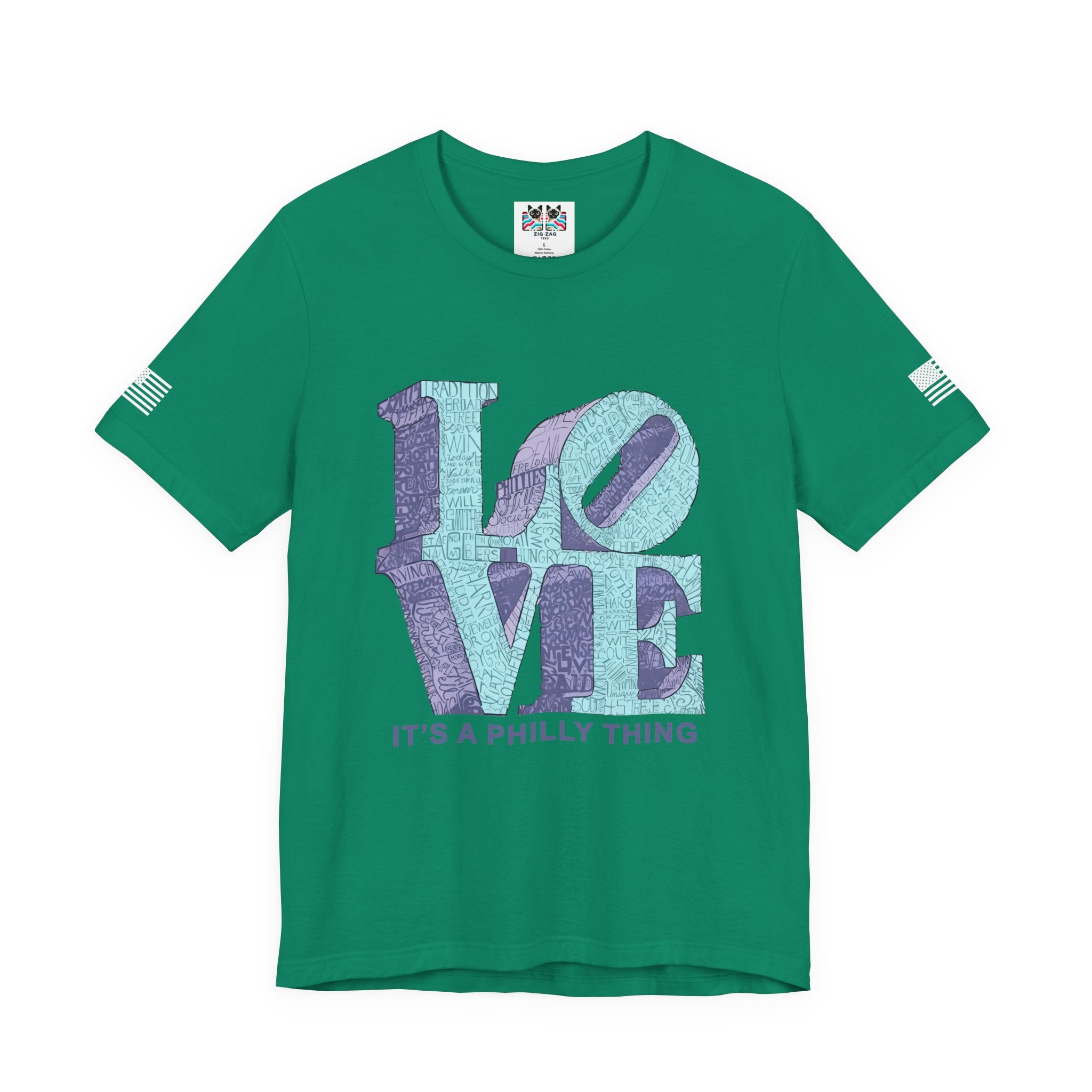 Love It's a Philly Thing T-Shirt – LOVE Sculpture Word Art Graphic Tee Philadelphia