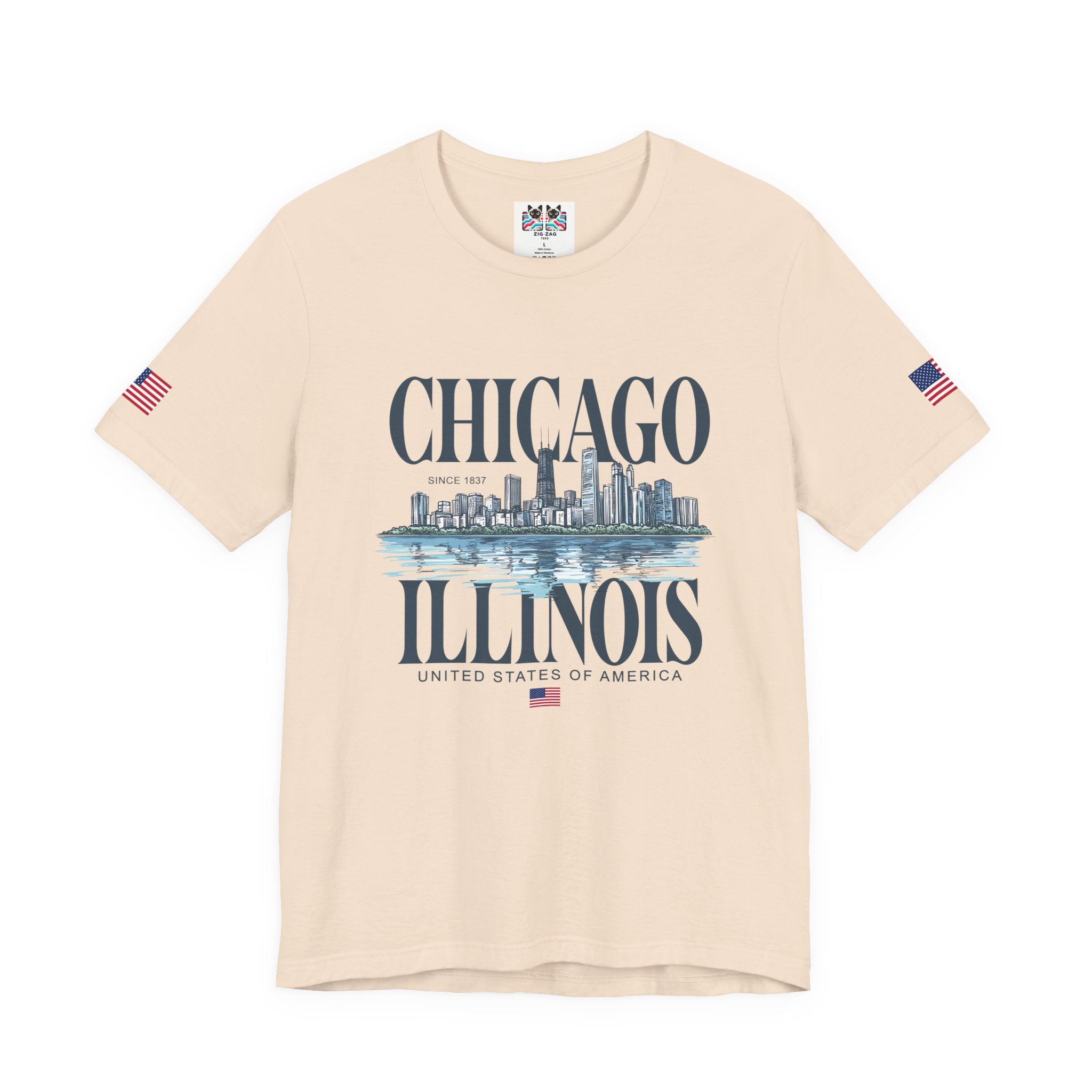 Chicago Illinois T-Shirt - Since 1837 Skyline Lake Michigan United States Design