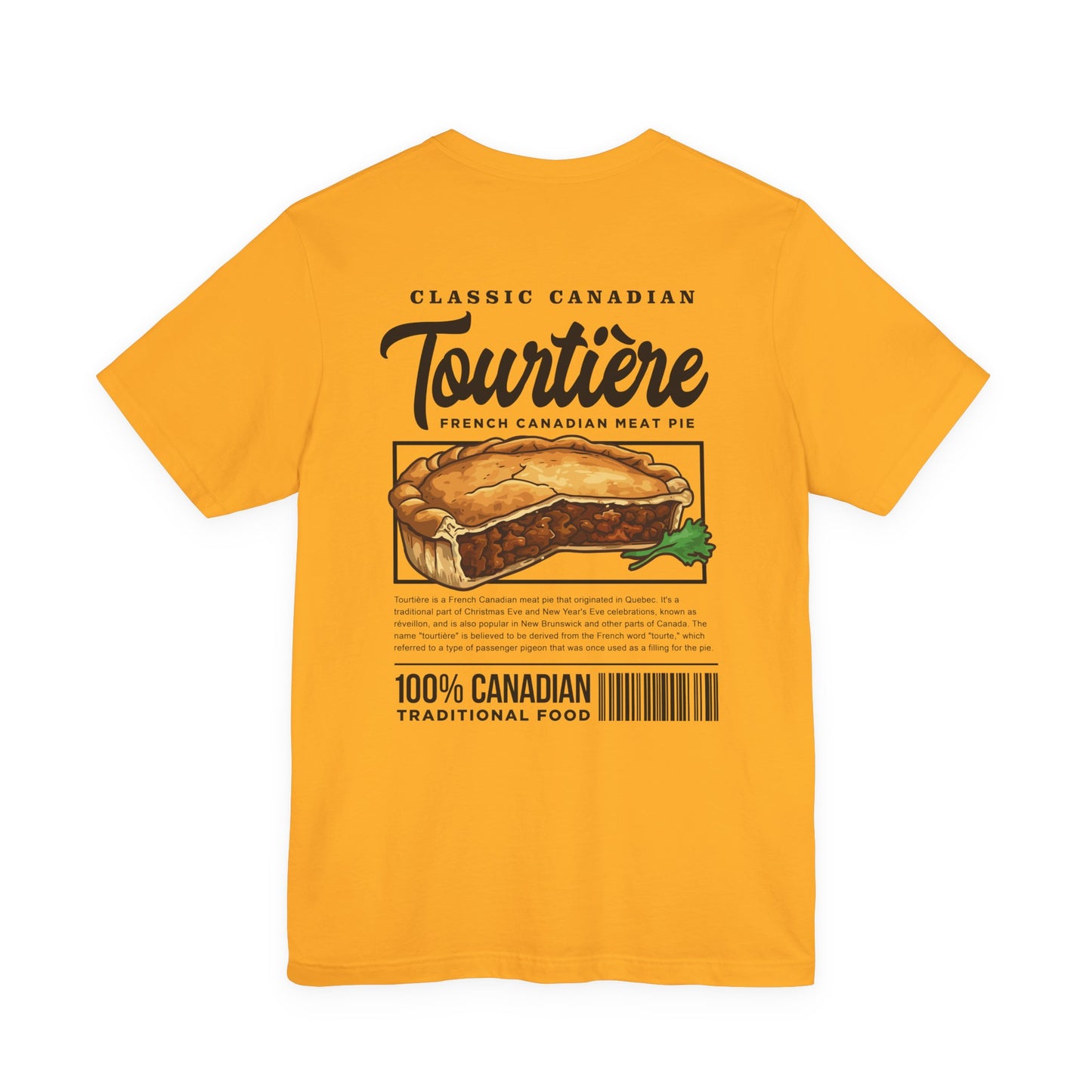 Classic Canadian Tourtiere T-Shirt – Featuring Iconic Ingredients & French Canadian Origins