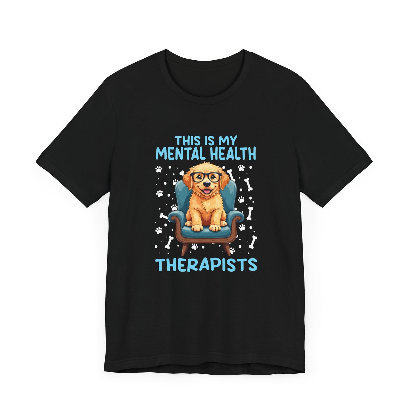 This Is My Mental Health Therapist T-Shirt – Cute Dog on Chair Graphic