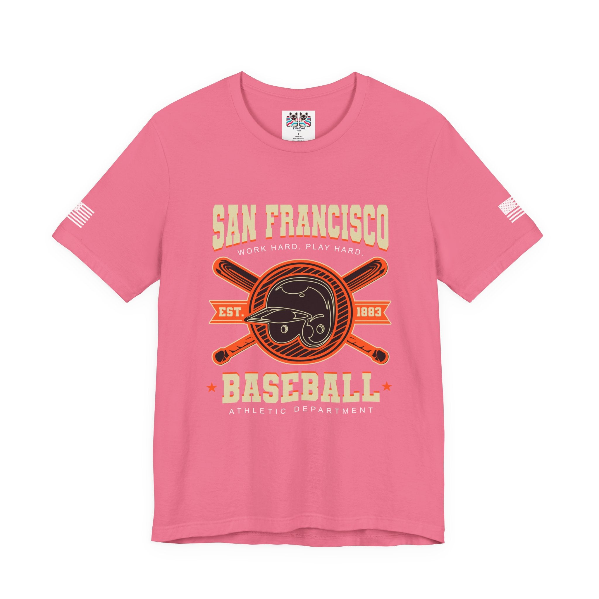 San Francisco Baseball T-Shirt, Work Hard Play Hard Athletic Department EST 1883 Tee, SF Baseball Fan Shirt, Vintage Sports Gift, Unisex