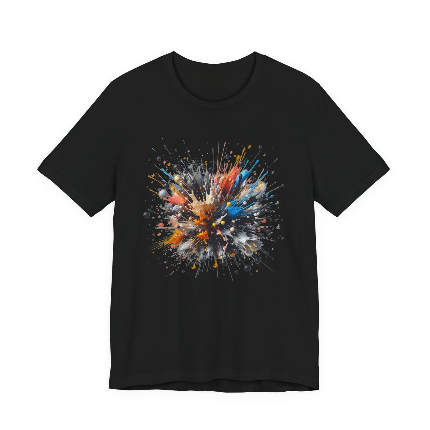 Splatter Chaos – Colorful Abstract Paint Explosion T-Shirt