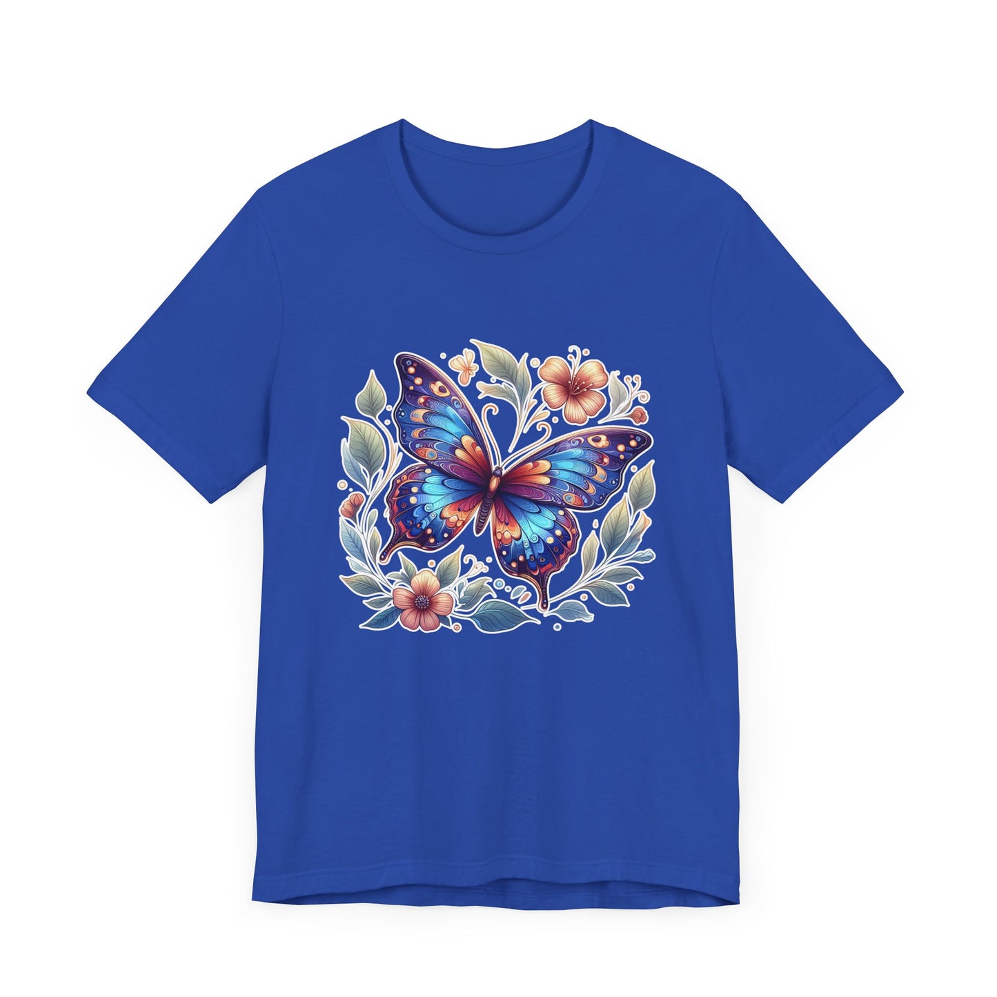 Butterfly Bloom Shirt, Vibrant Nature Tee, Colorful Insect T Shirt, Garden Life Apparel, Joyful Nature Lover Graphic Top