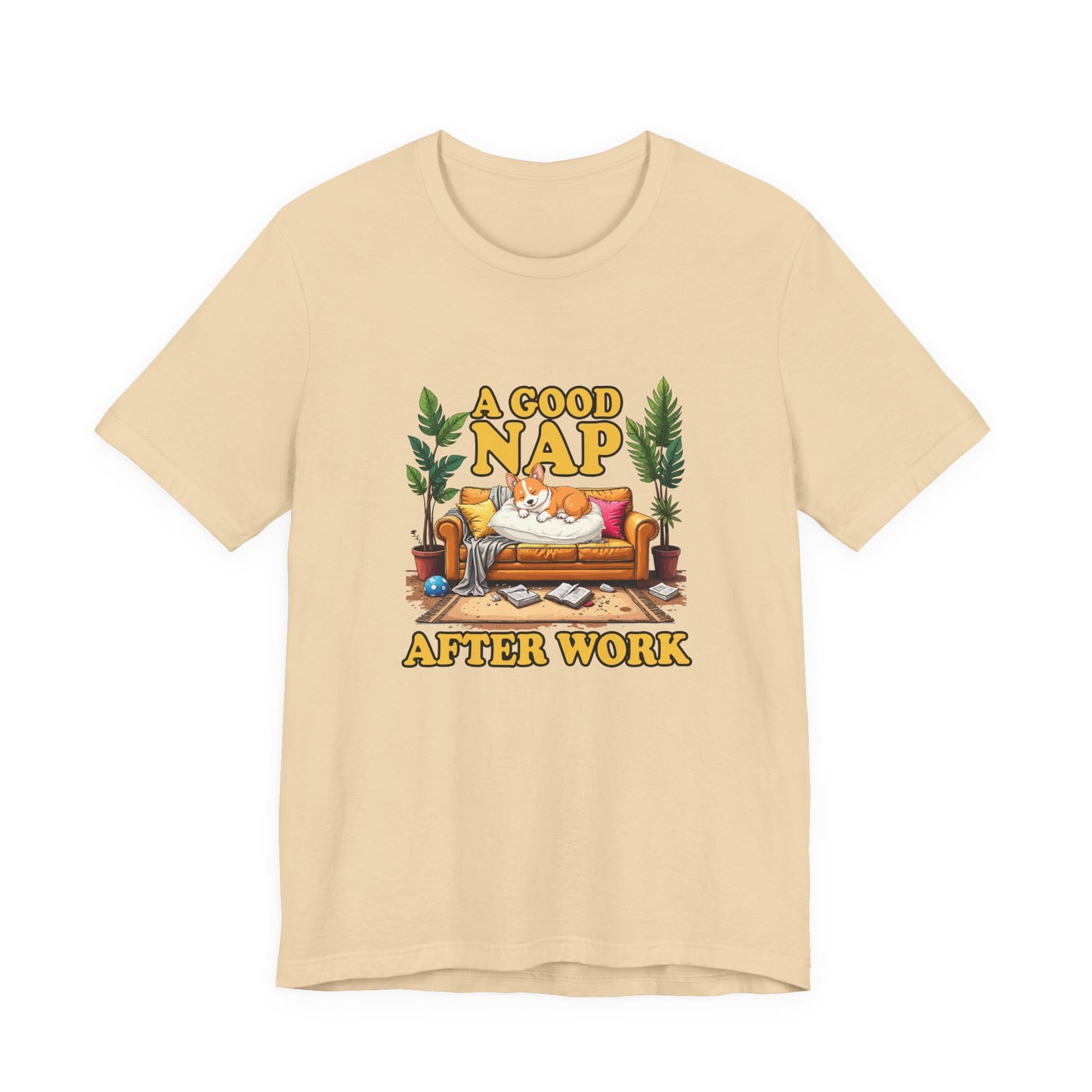 A Good Nap After Work – Sleeping Dog on Sofa Graphic T-Shirt