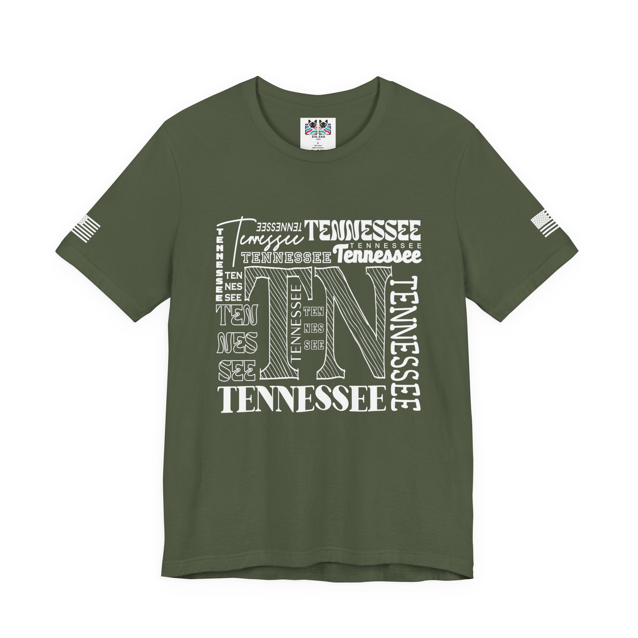 Tennessee TN T-Shirt – Multi-Style Typography Word Collage Graphic Tee