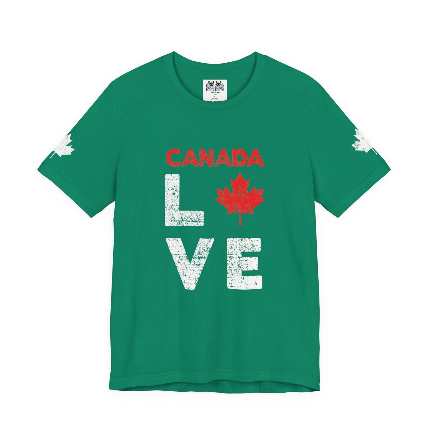 Canada Maple Leaf Love with Canada Bold Text T-Shirt