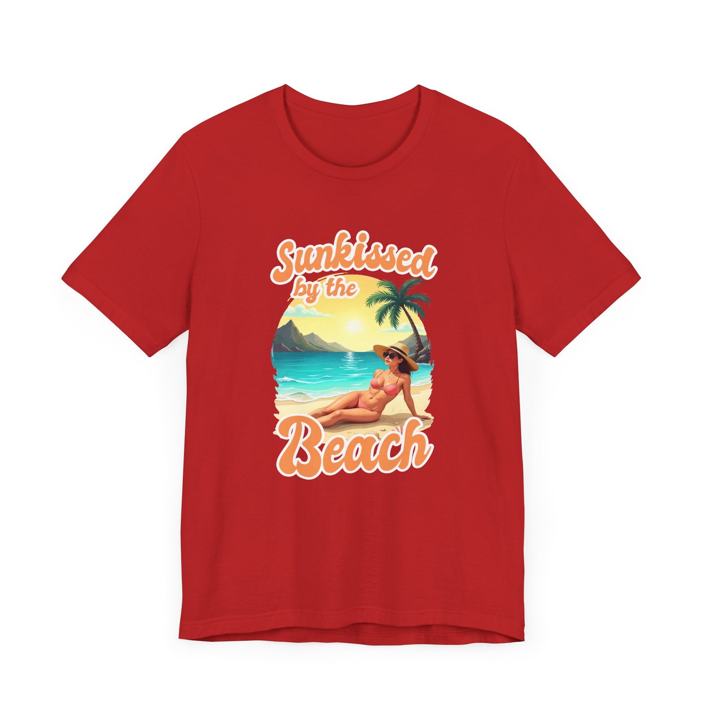 Sunkissed by the Beach – Relaxed Lady on Palm Shore Graphic T-Shirt