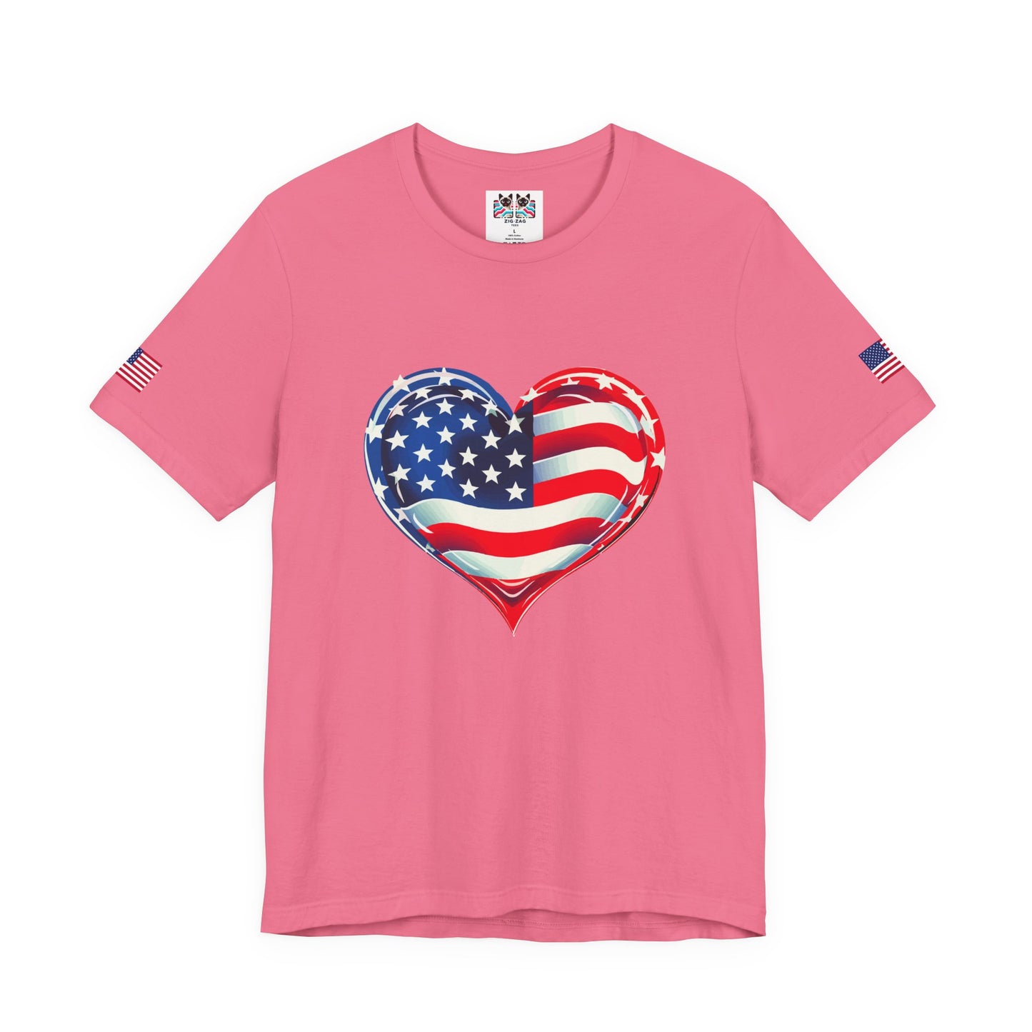 American Flag Heart T-Shirt – Love USA Patriotic Pride Graphic Tee