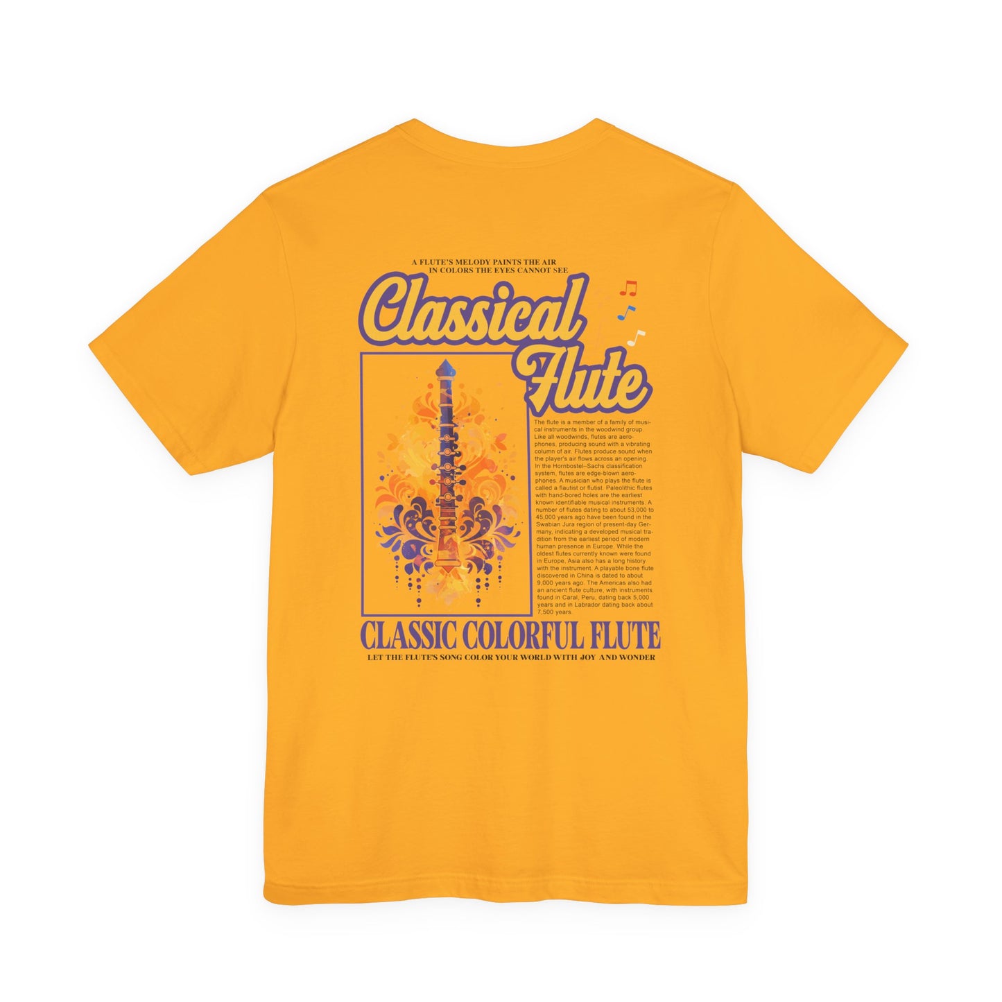 Classic Colorful Flute Music Notes Classical Flute T-Shirt