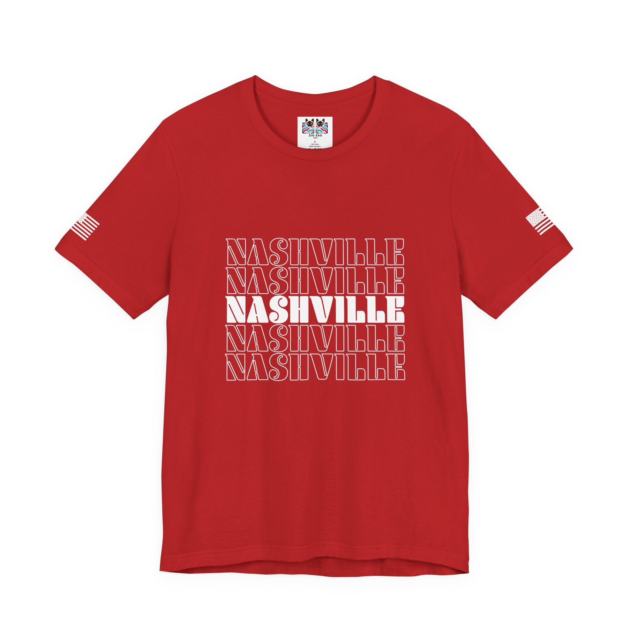 Nashville Repeat Stack T-Shirt – Bold Retro Stacked Typography Tee
