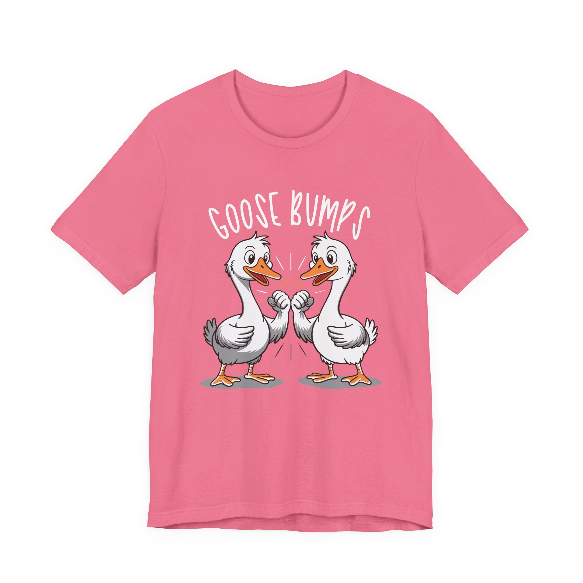 Goose Bumps Funny T-Shirt – Two Geese Fist Bump Cartoon Graphic Tee