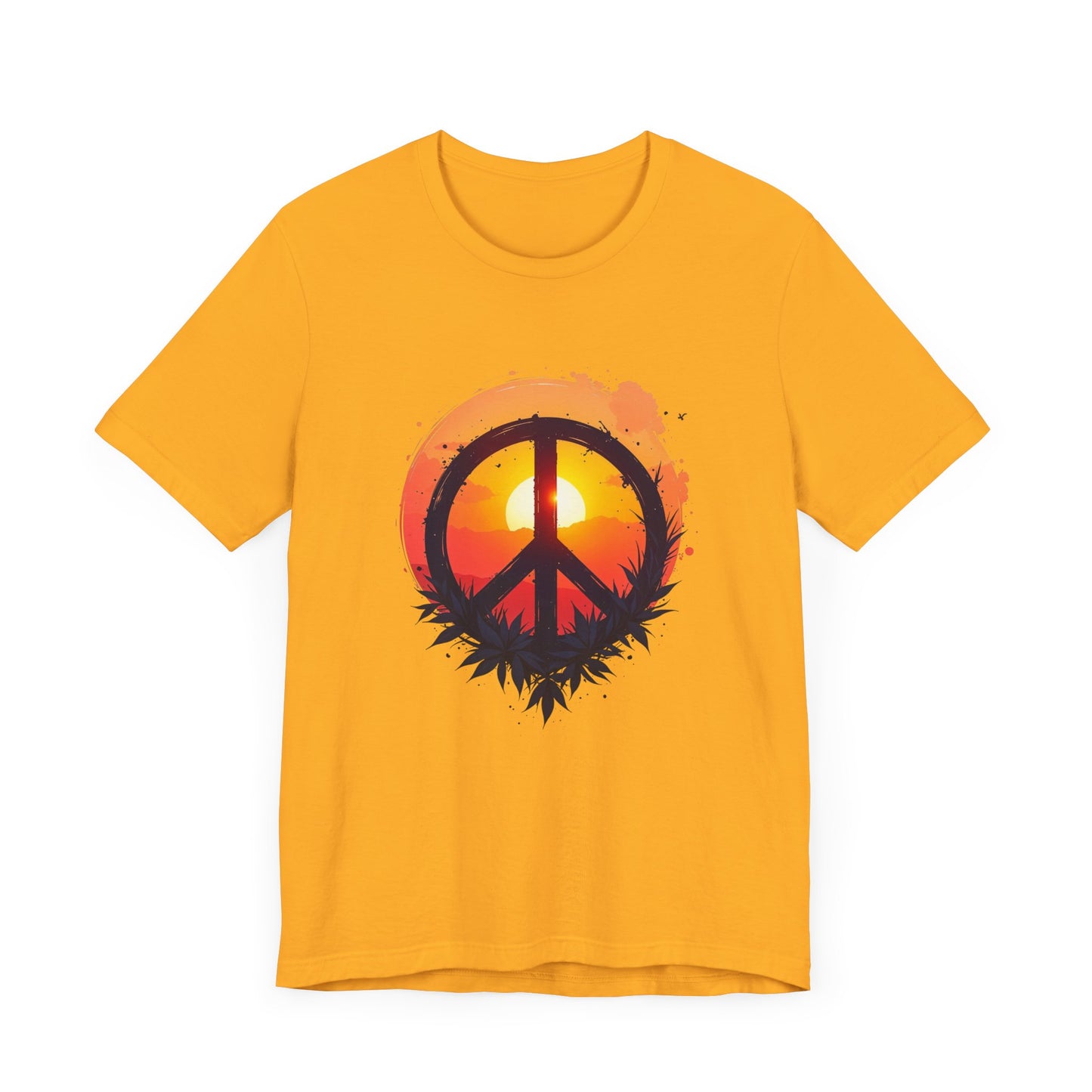 Peace Sunset T-Shirt – Retro Peace Sign and Nature Graphic Tee
