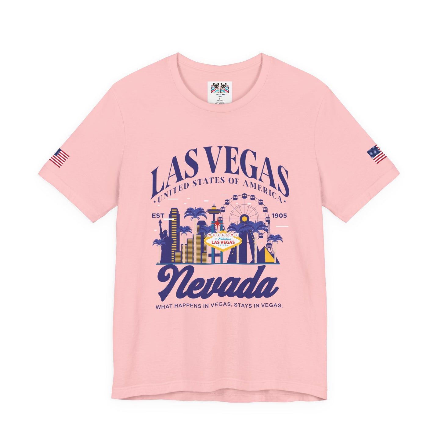 Las Vegas Nevada USA T-Shirt - What Happens in Vegas Stays in Vegas Est 1905