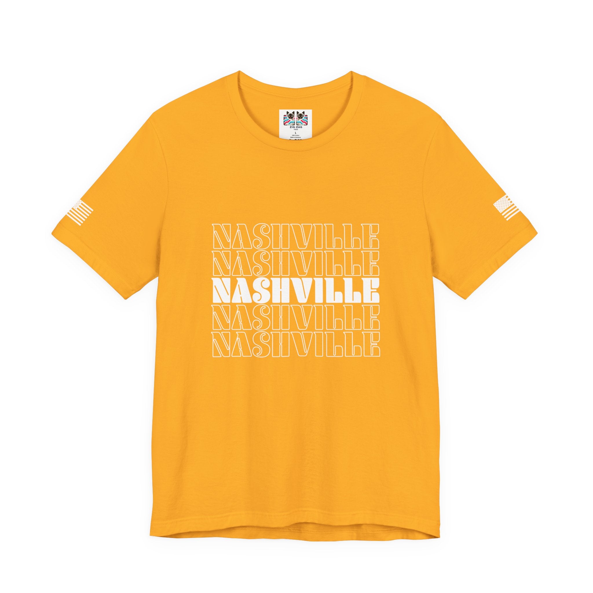 Nashville Repeat Stack T-Shirt – Bold Retro Stacked Typography Tee