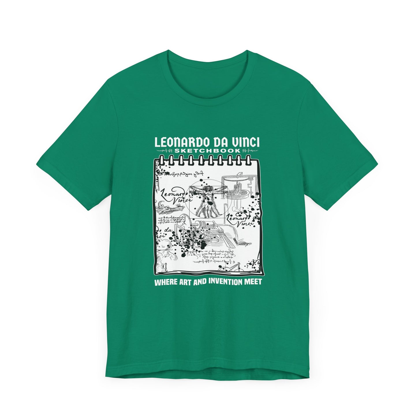 Leonardo’s Sketchbook Tee, Inventor Tribute Shirt, Renaissance Genius Graphic, Art History Top, Creativity Inspired Gift