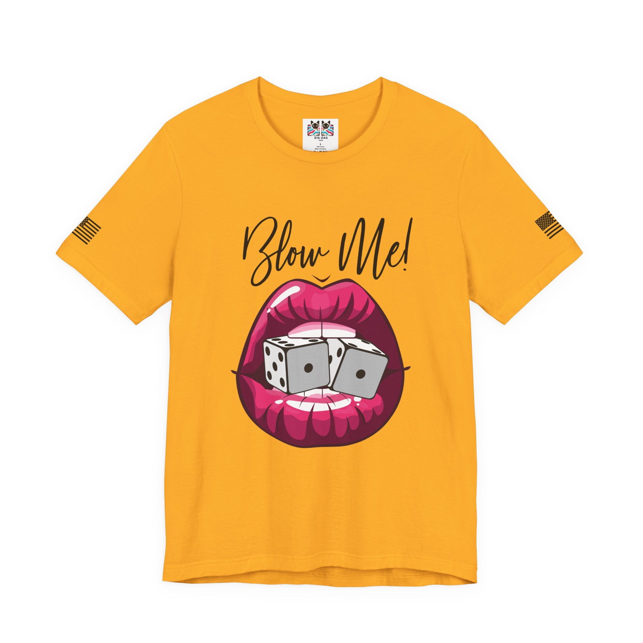 Blow Me Dice Funny Casino T-Shirt – Vegas Craps Lips Humor Tee
