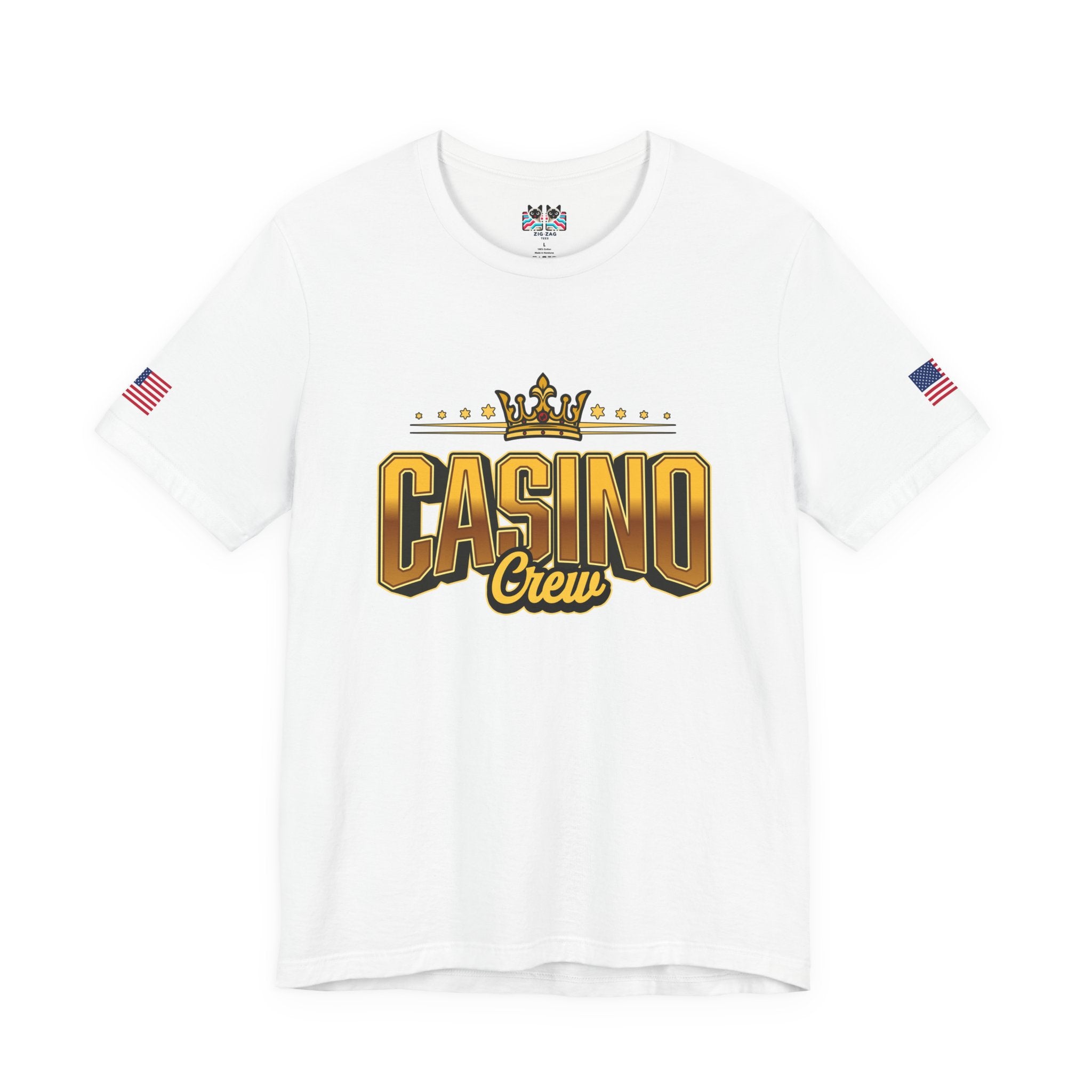 Casino Crew T-Shirt – Gold Crown Bold Typography Vegas Group Matching Tee