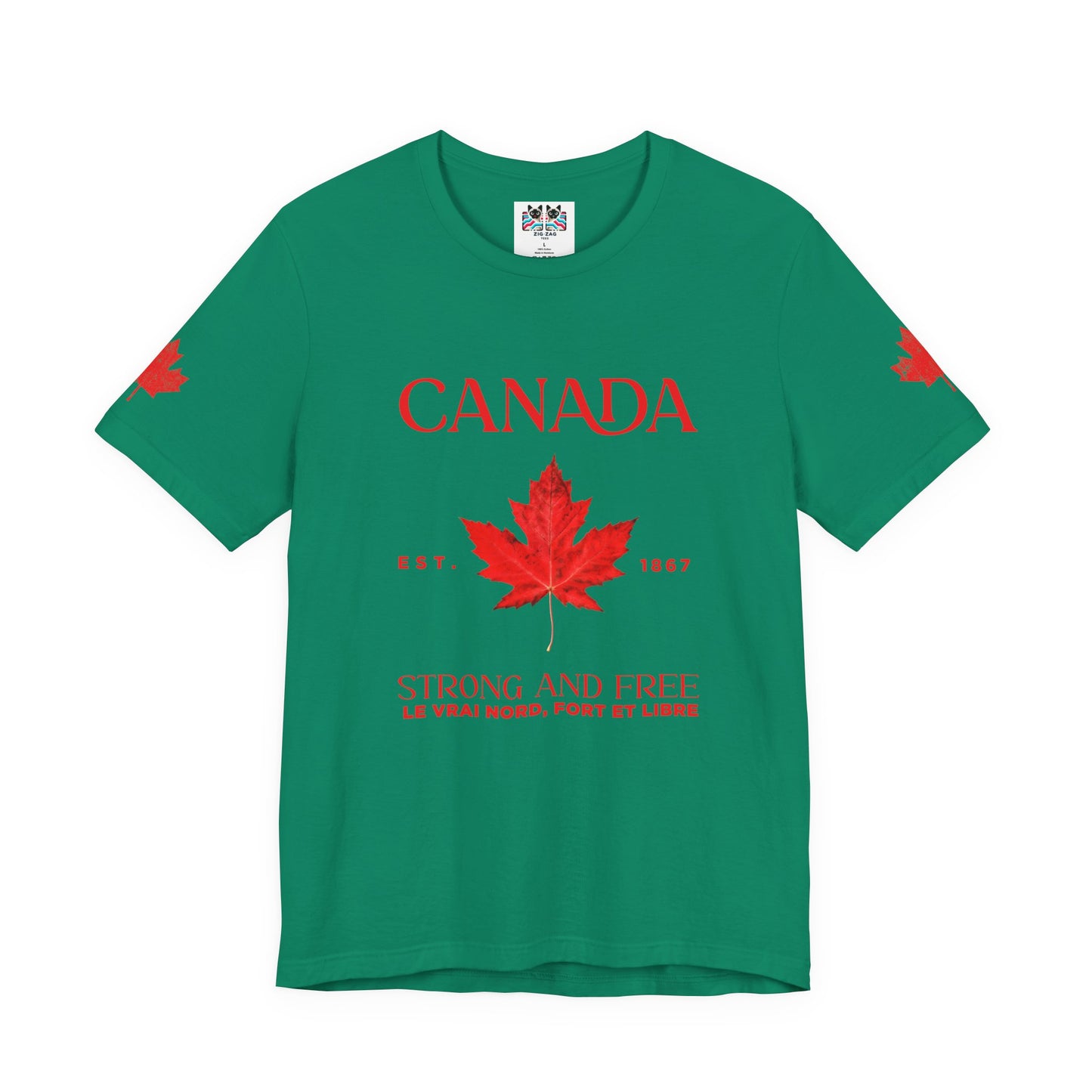 Canada Strong and Free Maple Heritage - Red  Print T-Shirt
