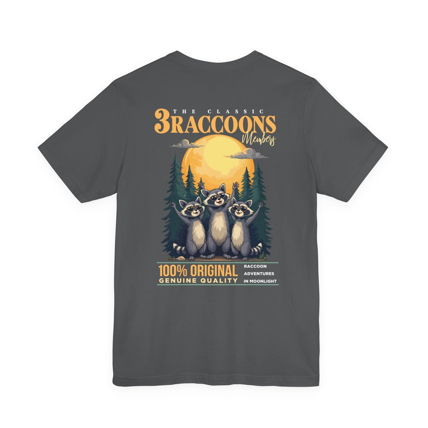 The Classic 3 Raccoon Members T-Shirt – Moonlight Racoon Adventure Graphic