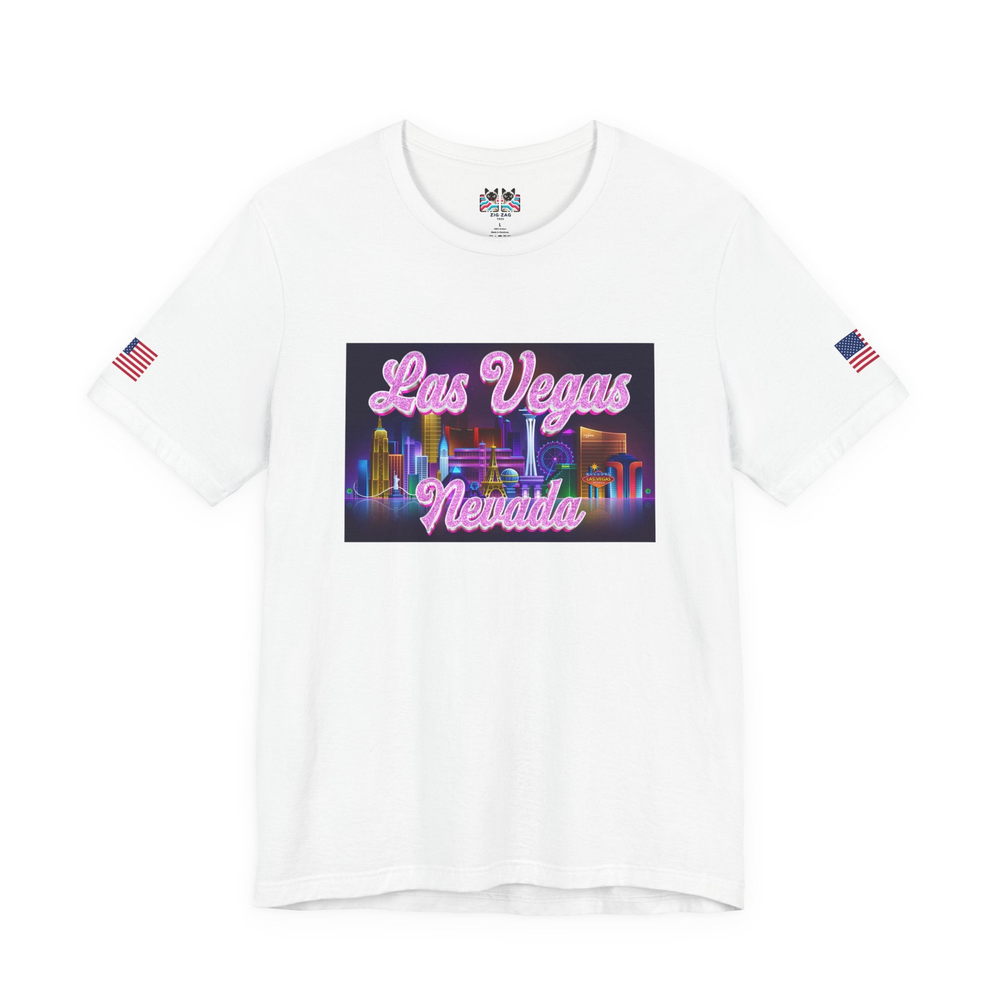 Las Vegas Nevada Neon Skyline T-Shirt – Glowing Strip Night Scene Souvenir Tee