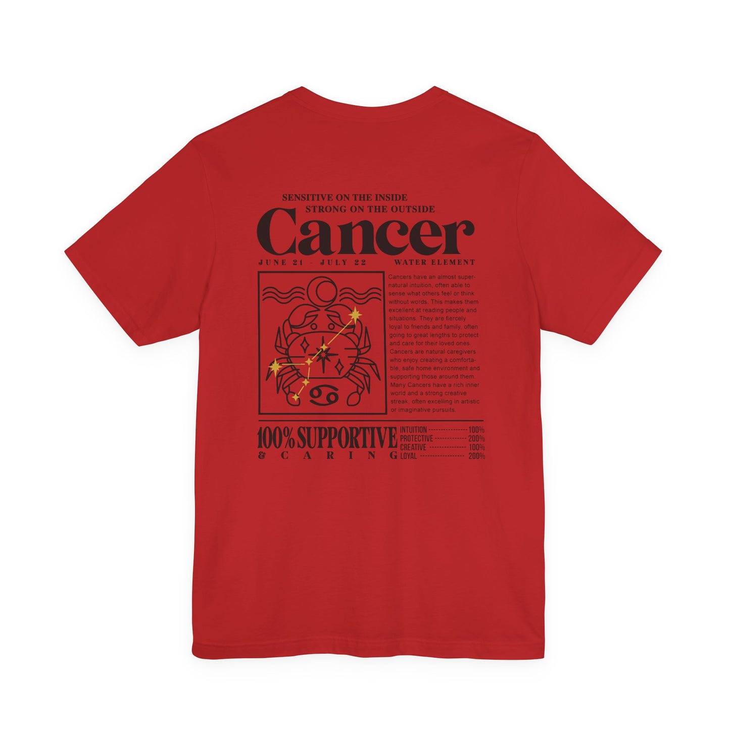 Cancer Zodiac T-Shirt – Sensitive Inside, Strong Outside with Water Element