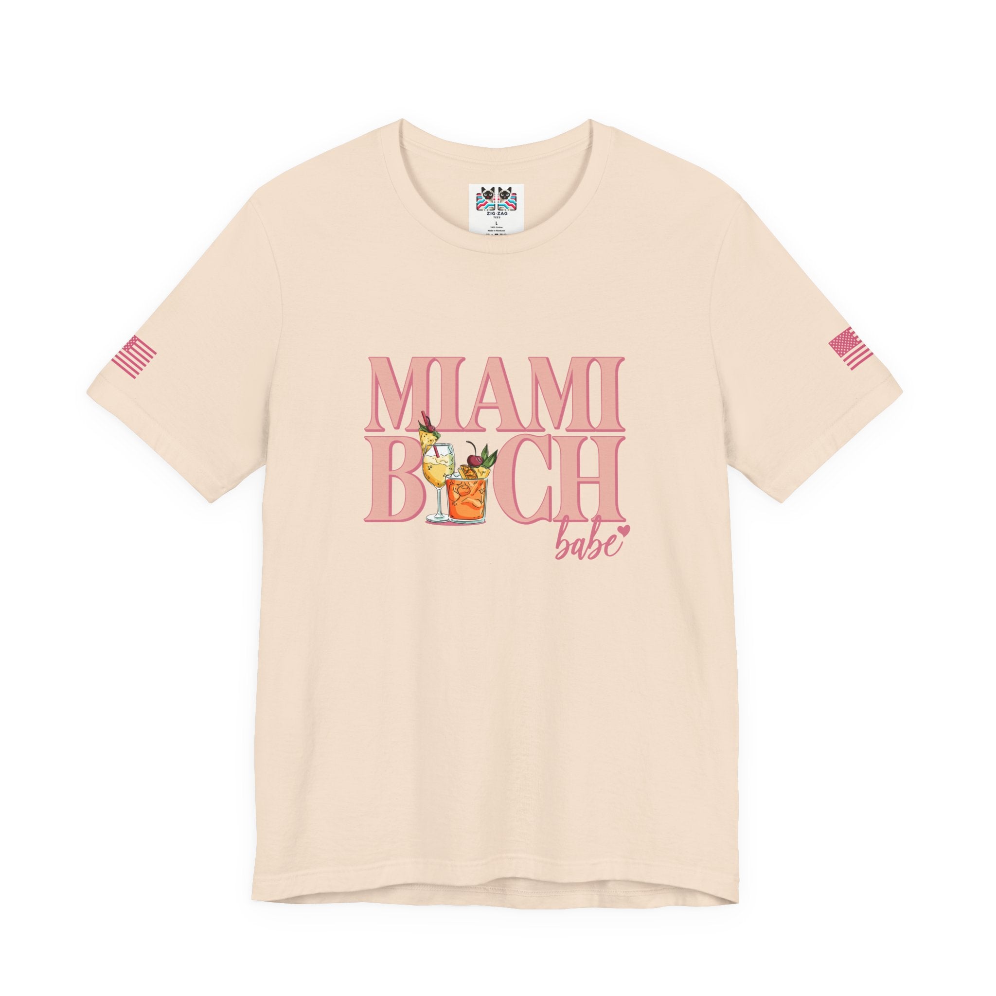 Miami Beach Babe T-Shirt – Tropical Cocktails Fun Girls Trip Florida Tee