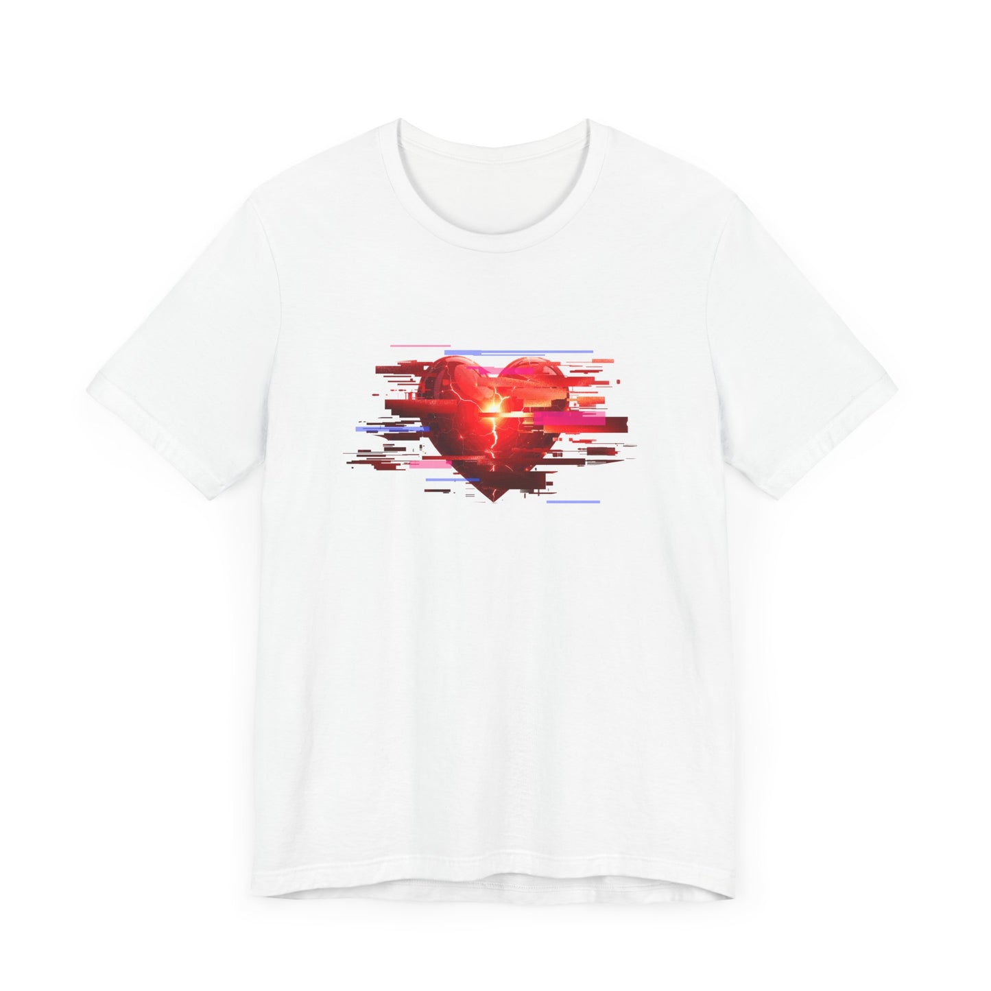 Glitch Heart – Modern Art Heart with Color Patch Rectangles Graphic T-Shirt