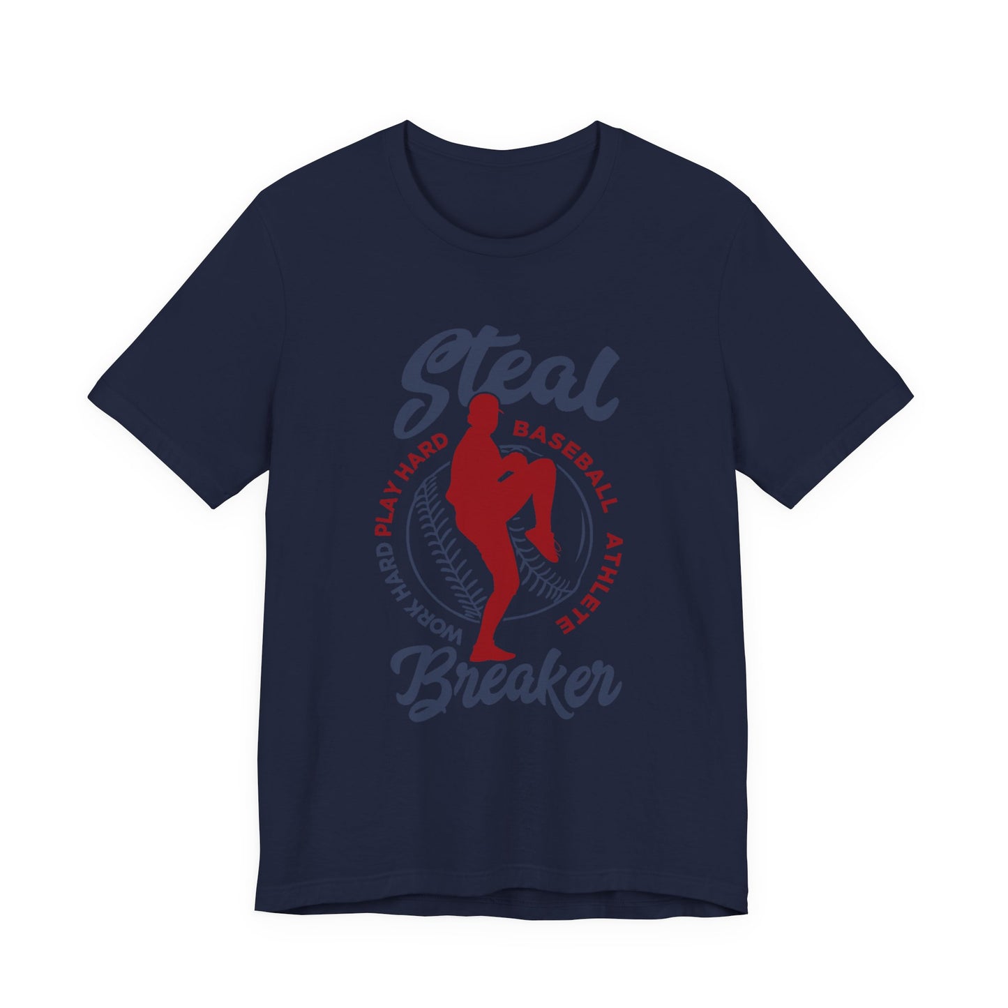 Baseball tshirt - Steal Breaker Tshirt Baseball Player Throwing Ball with Baseball Outline and Text Baseball Athlete