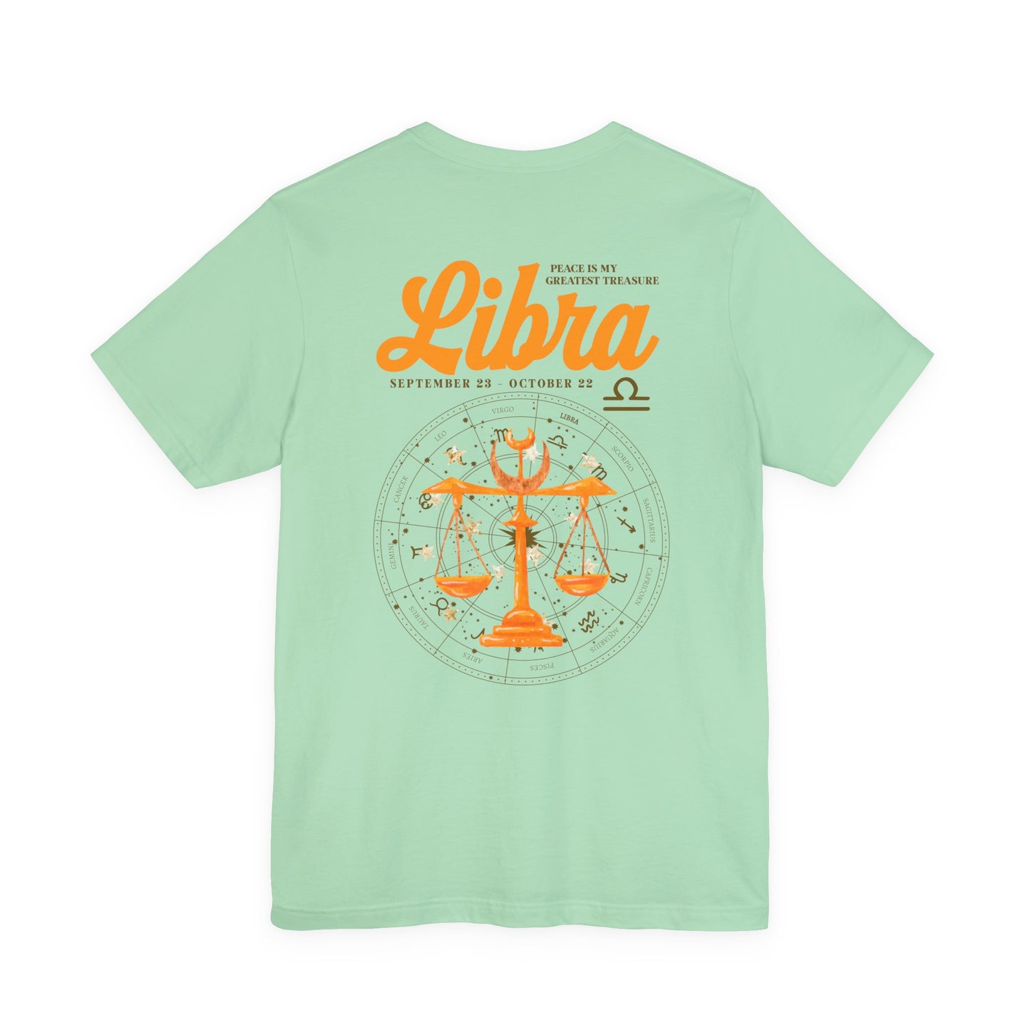 Libra Zodiac T-Shirt – Peace Is My Greatest Treasure Zodiac Wheel