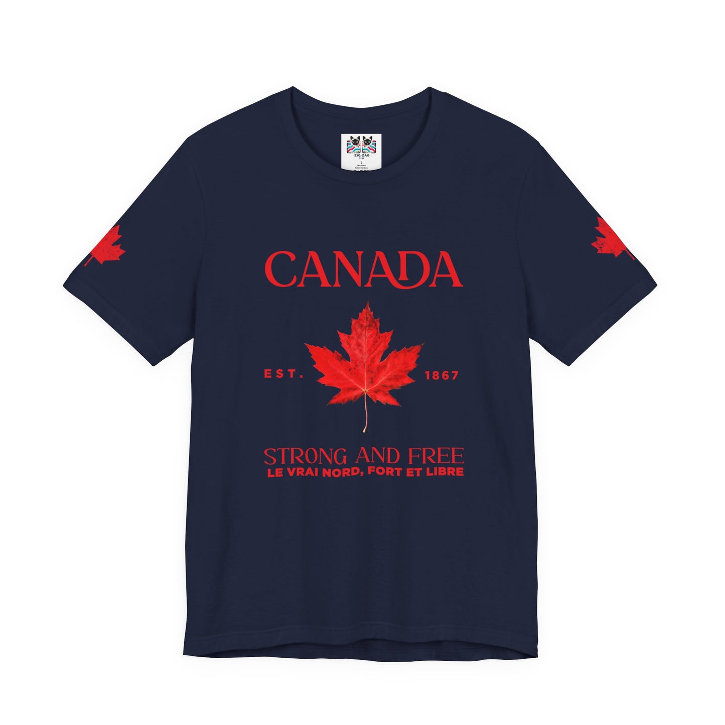 Canada Strong and Free Maple Heritage - Red  Print T-Shirt