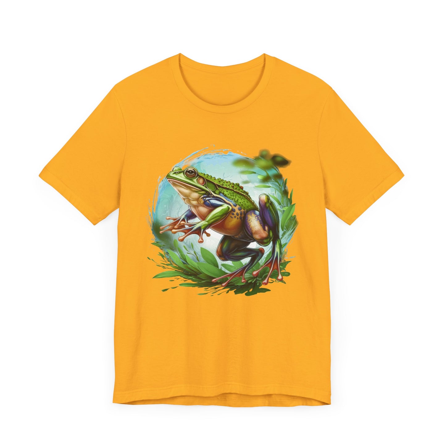 Leaping Frog in Air with energy and grace in Lush Green Vegetation Graphic T-Shirt