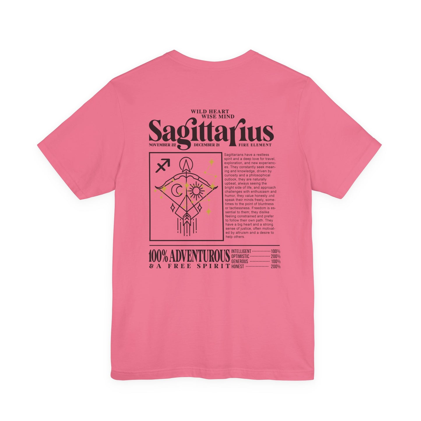 Sagittarius Zodiac T-Shirt – Wild Heart Wise Mind Fire Element