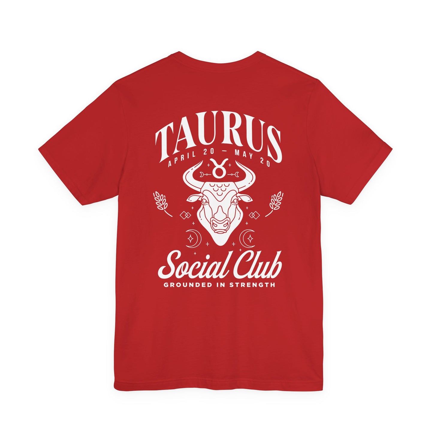 Taurus Zodiac T-Shirt – Bull Head with Astrological Wheel and Earth Element