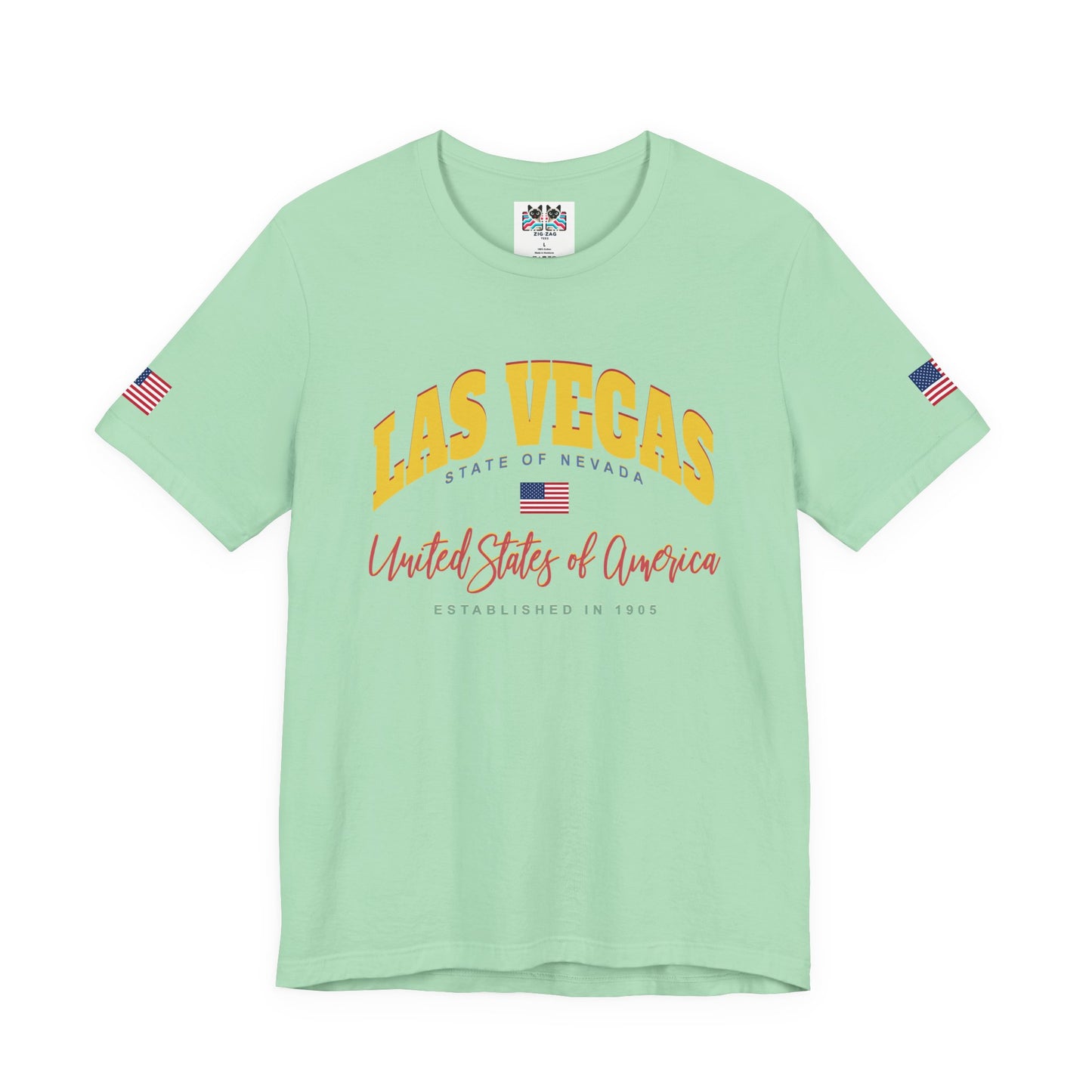 Las Vegas State of Nevada T-Shirt - Est 1905 Navy USA Flag Collegiate Design