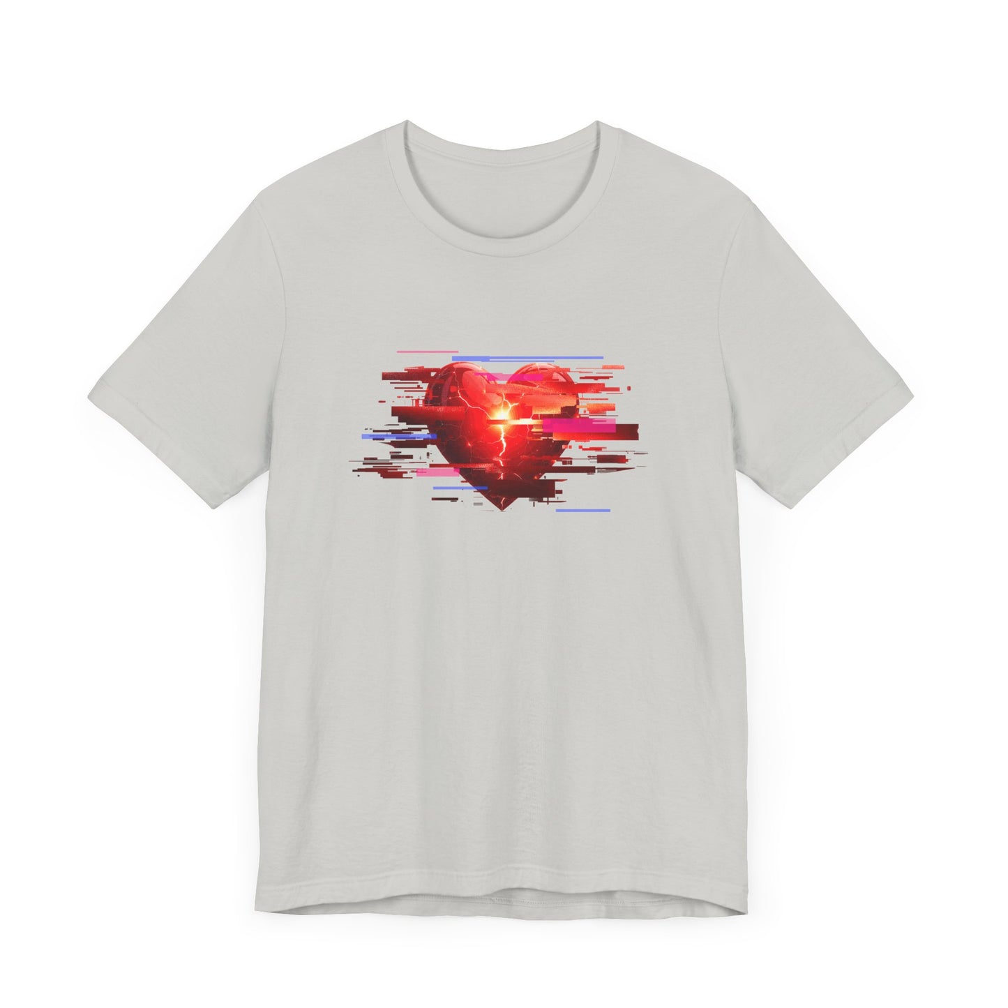 Glitch Heart – Modern Art Heart with Color Patch Rectangles Graphic T-Shirt