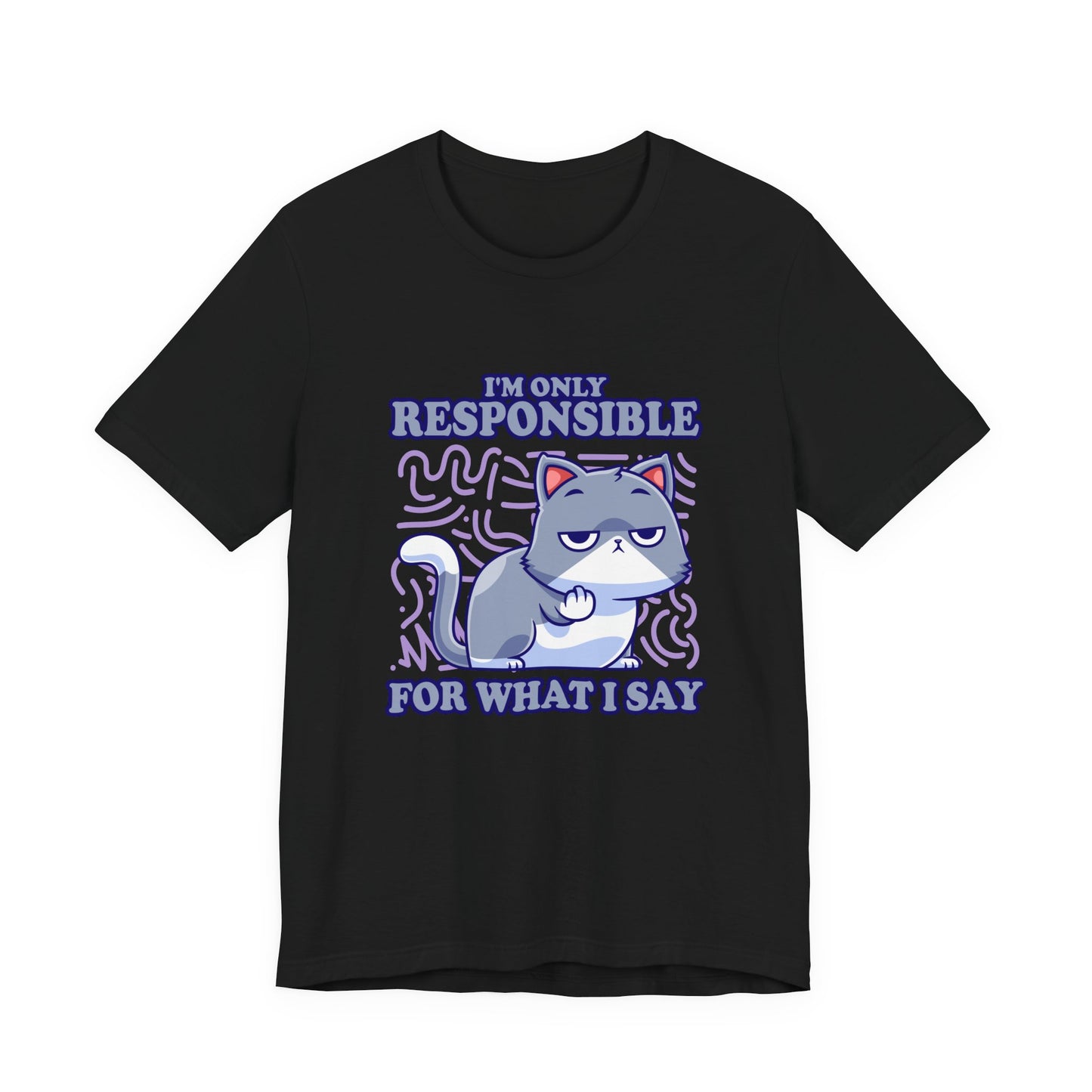 I’m Only Responsible for What I Say T-Shirt – Sassy Cat Waiting Gesture Graphic Tee