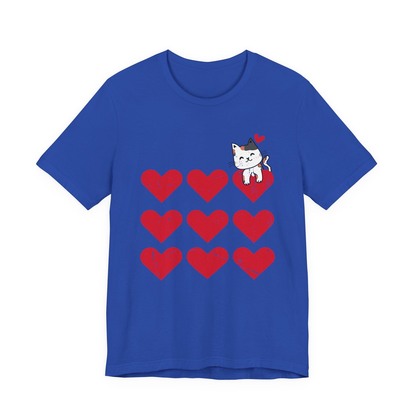 Cute Cat on Hearts T-Shirt – Adorable Kitty with Heart Thought Bubble Graphic Tee