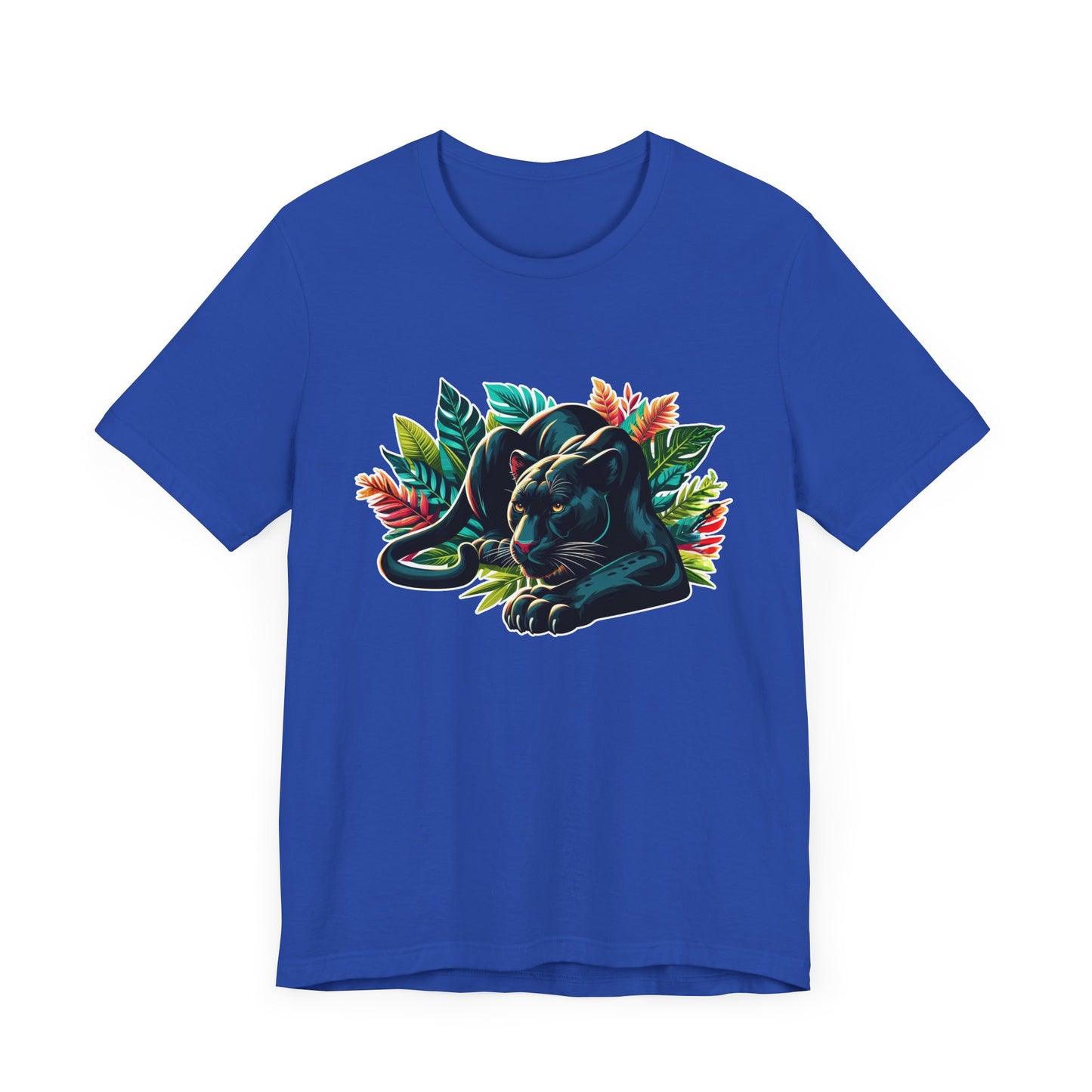 Wild and Beautiful - Black Panther with Claws Out and Jungle Leaves Graphic T-Shirt