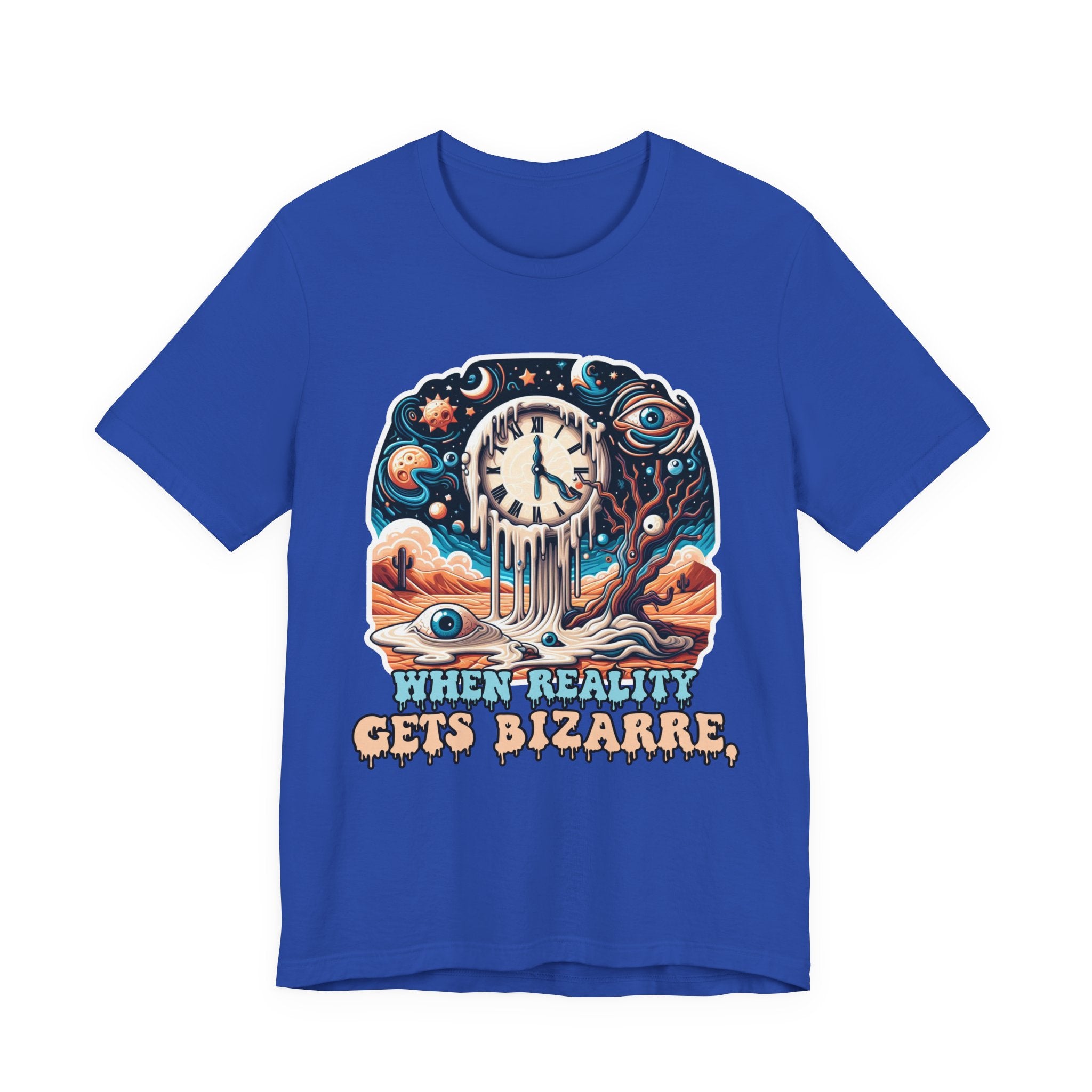 When Reality Becomes Bizarre Tshirt – Surreal Melting Sky, Clocks, and Desert Landscape
