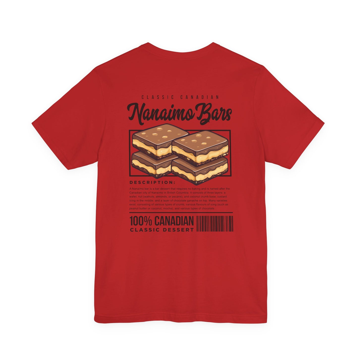 Classic Canadian Nanaimo Bars T-Shirt – Featuring Iconic Dessert & Ingredient Graphic
