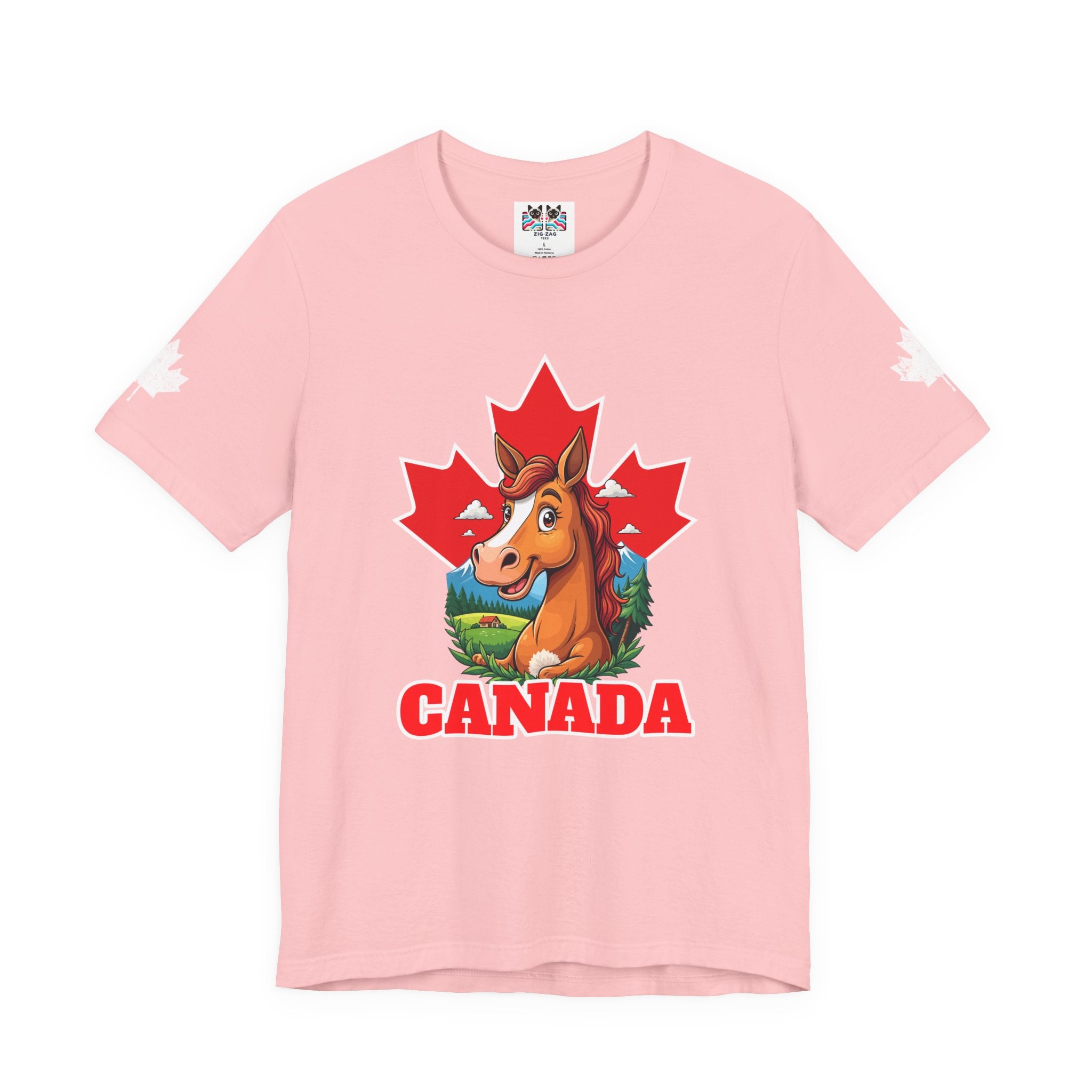 Canada Maple Horse Cartoon T-Shirt