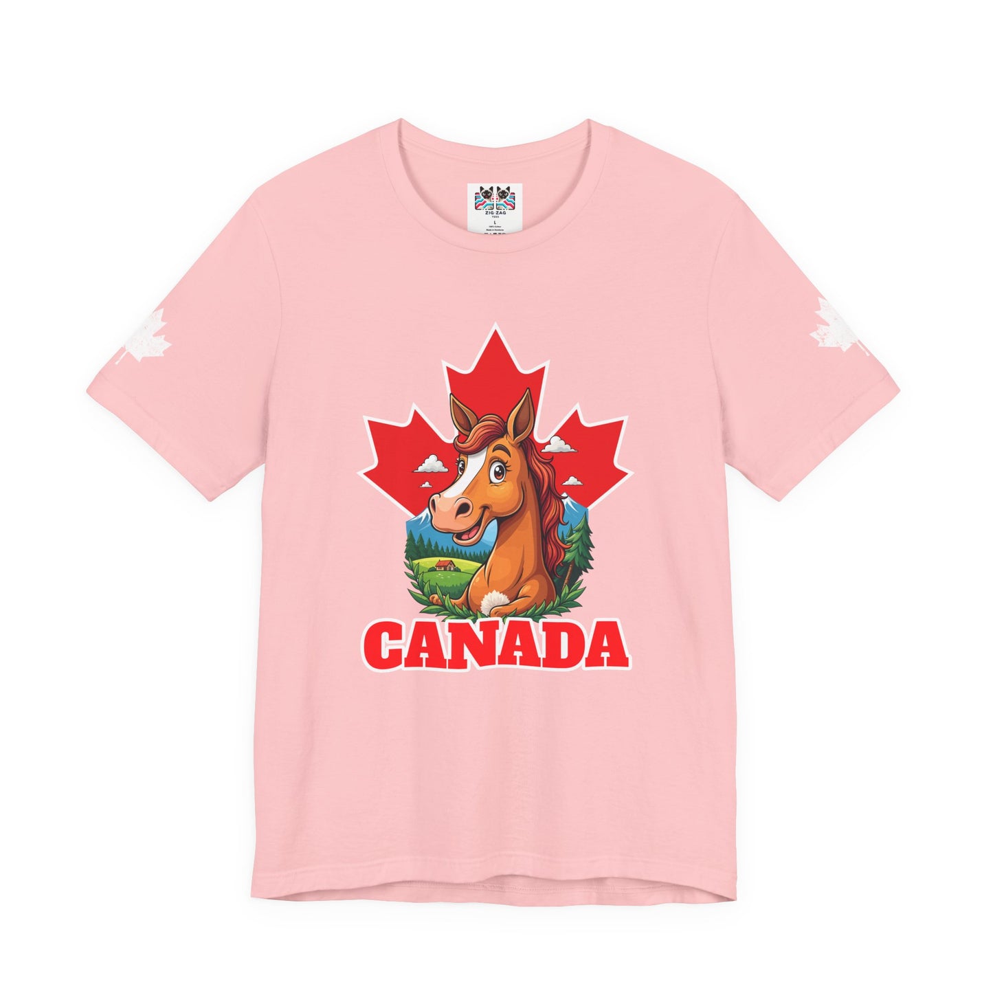 Canada Maple Horse Cartoon T-Shirt