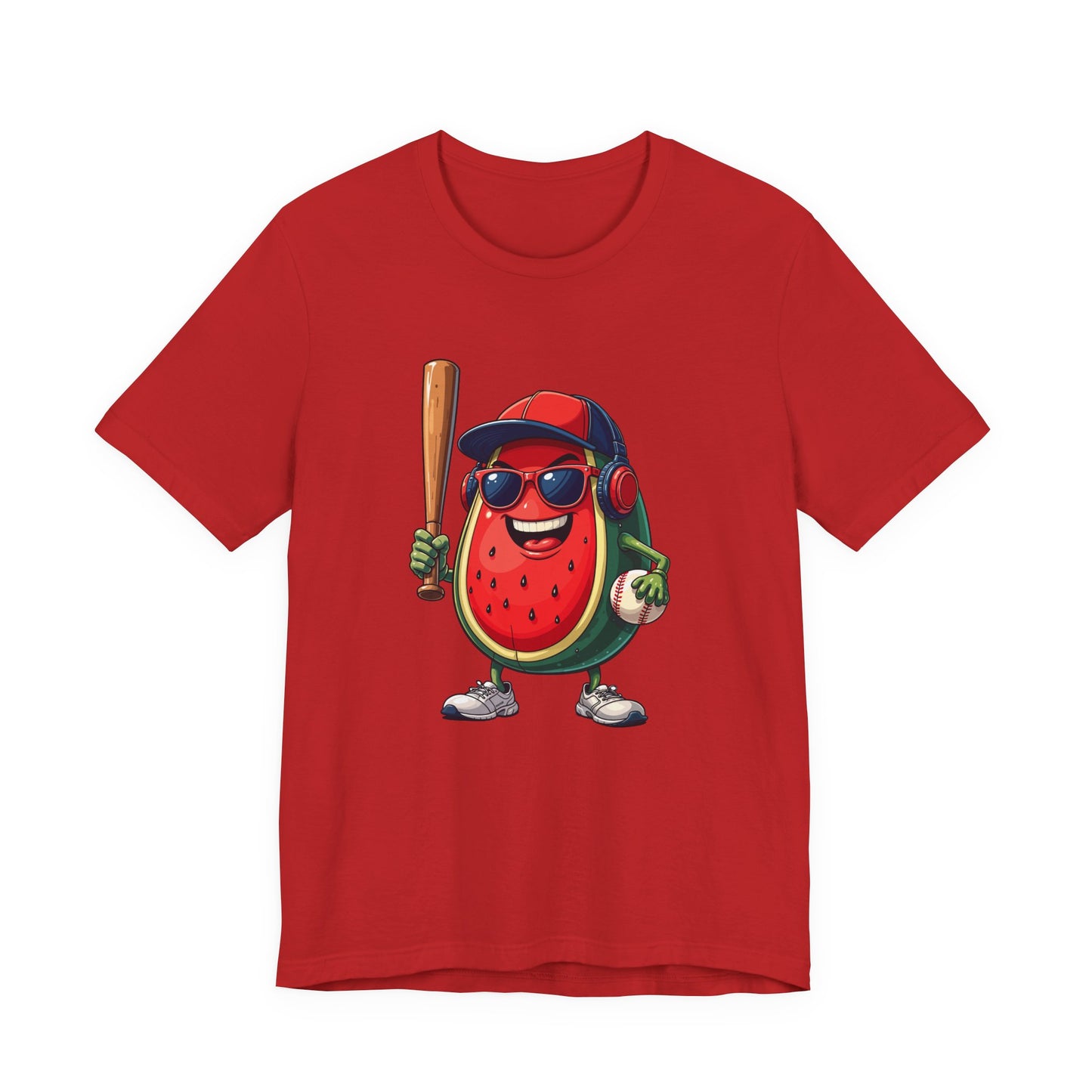Happy Watermelon Baseball Mascot Tshirt Fun Sports Fruit Character Design