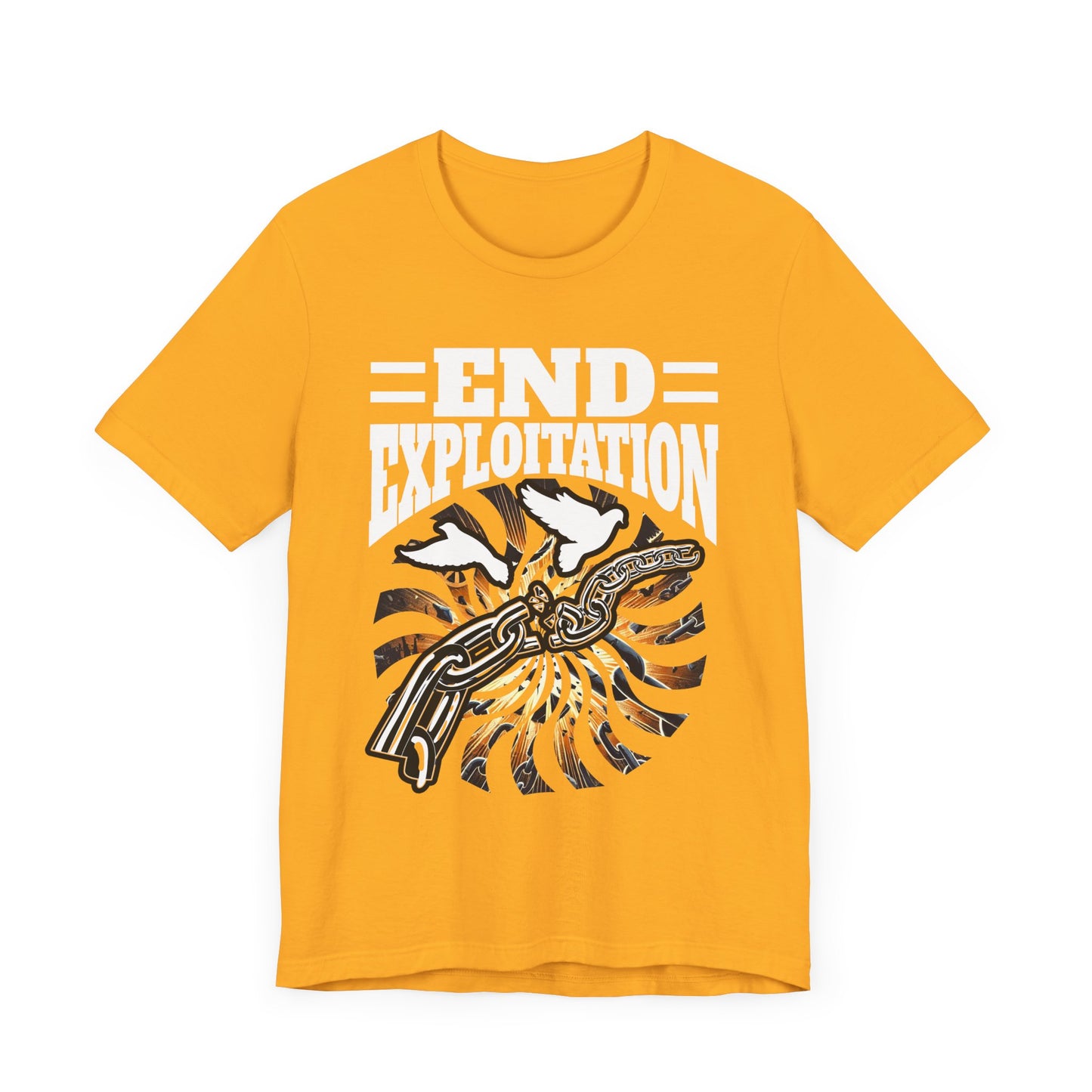 End Exploitation | Broken Chain & Flying White Pigeons Graphic T-Shirt