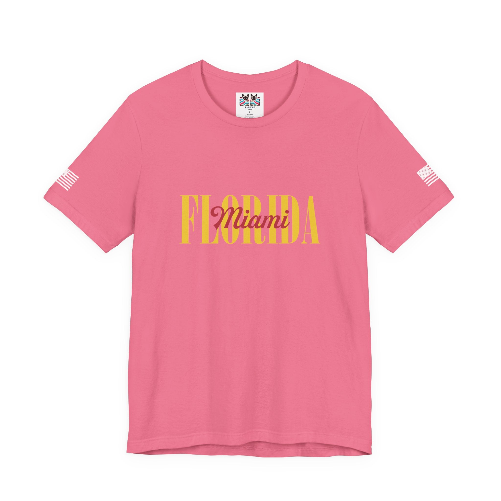 Florida Miami T-Shirt – Bold Layered Gold Typography Graphic Tee